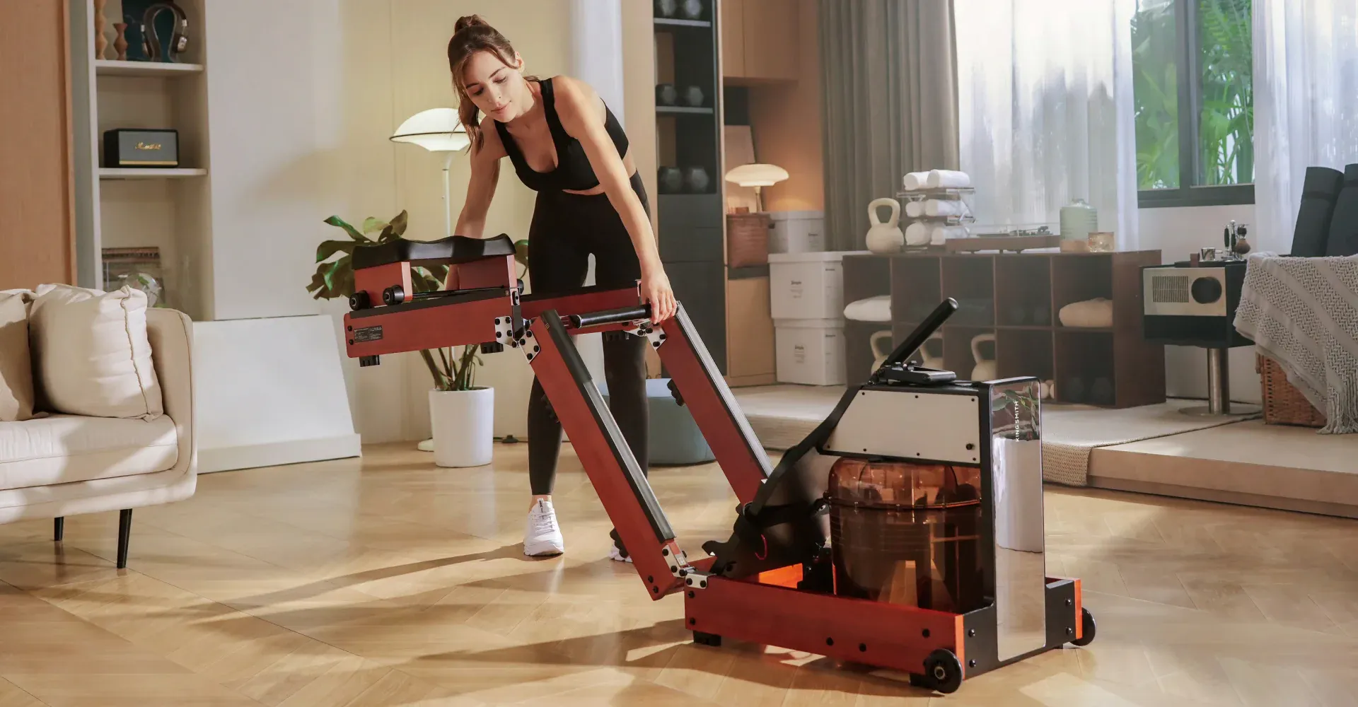 KINGSMITH RMWM10 ROWING MACHINE TRI-FOLDABLE WATER-MAGNETIC DUAL RESISTANCE