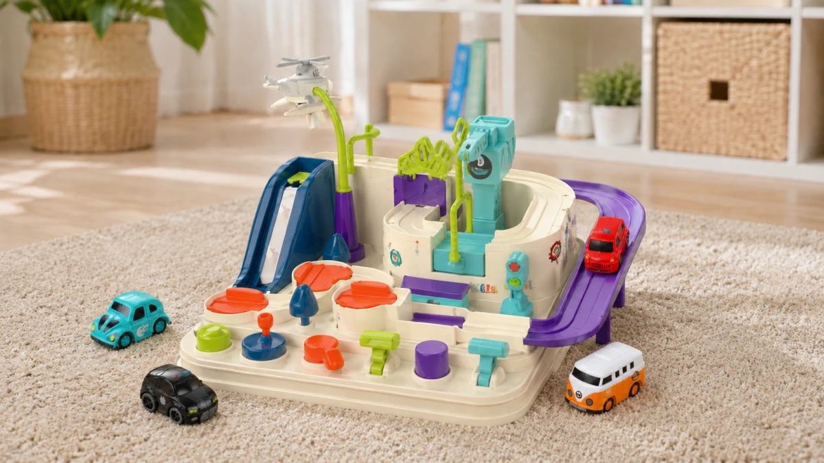 Pista inteligente Extralink Toys com obstáculos e carrinhos