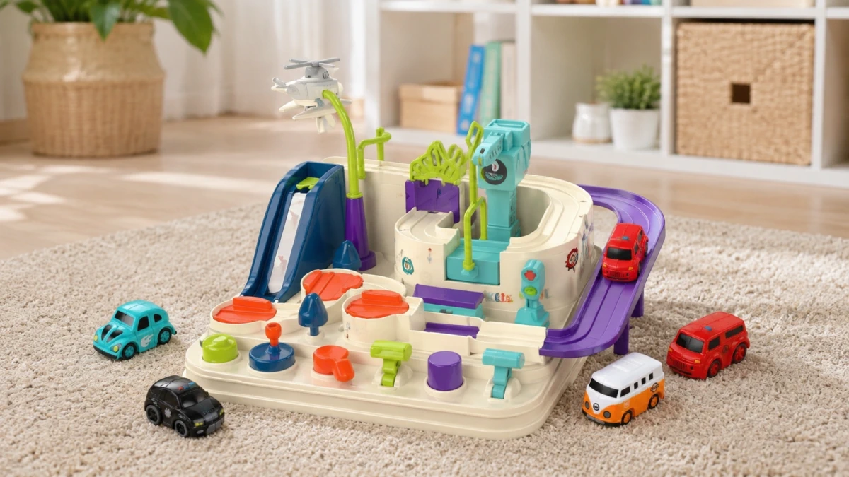 Pista de obstáculos colorida Extralink Toys com carrinhos incluídos