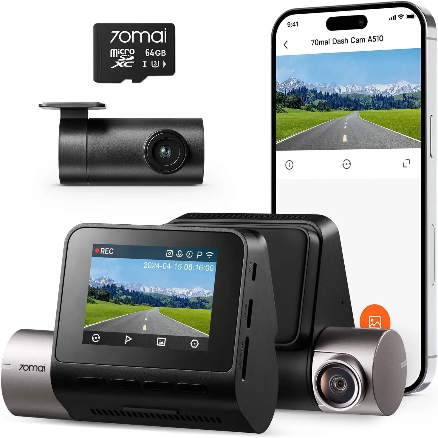 70MAI DASH CAM WIFI/GPS A510-1 SET