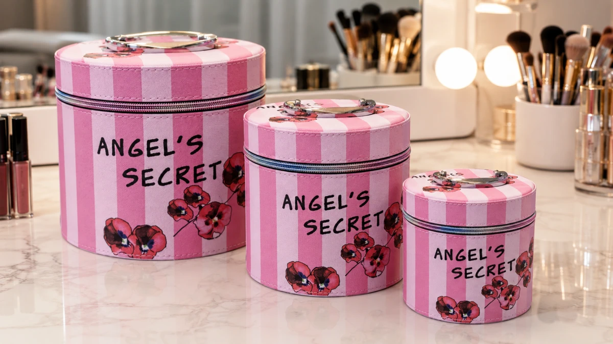 Offener Angel&rsquo;s Secret Koffer mit Spiegel und Kosmetik
