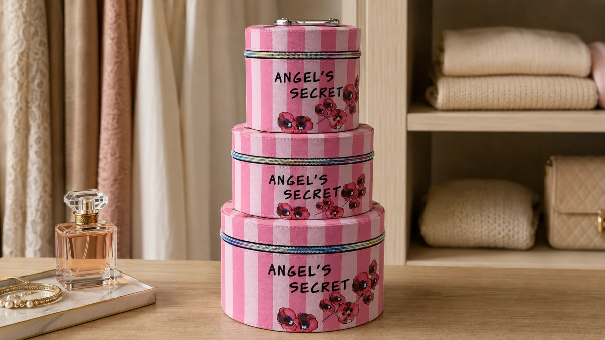 Rosa Kosmetikkoffer Angel&rsquo;s Secret im Koffer verstaut