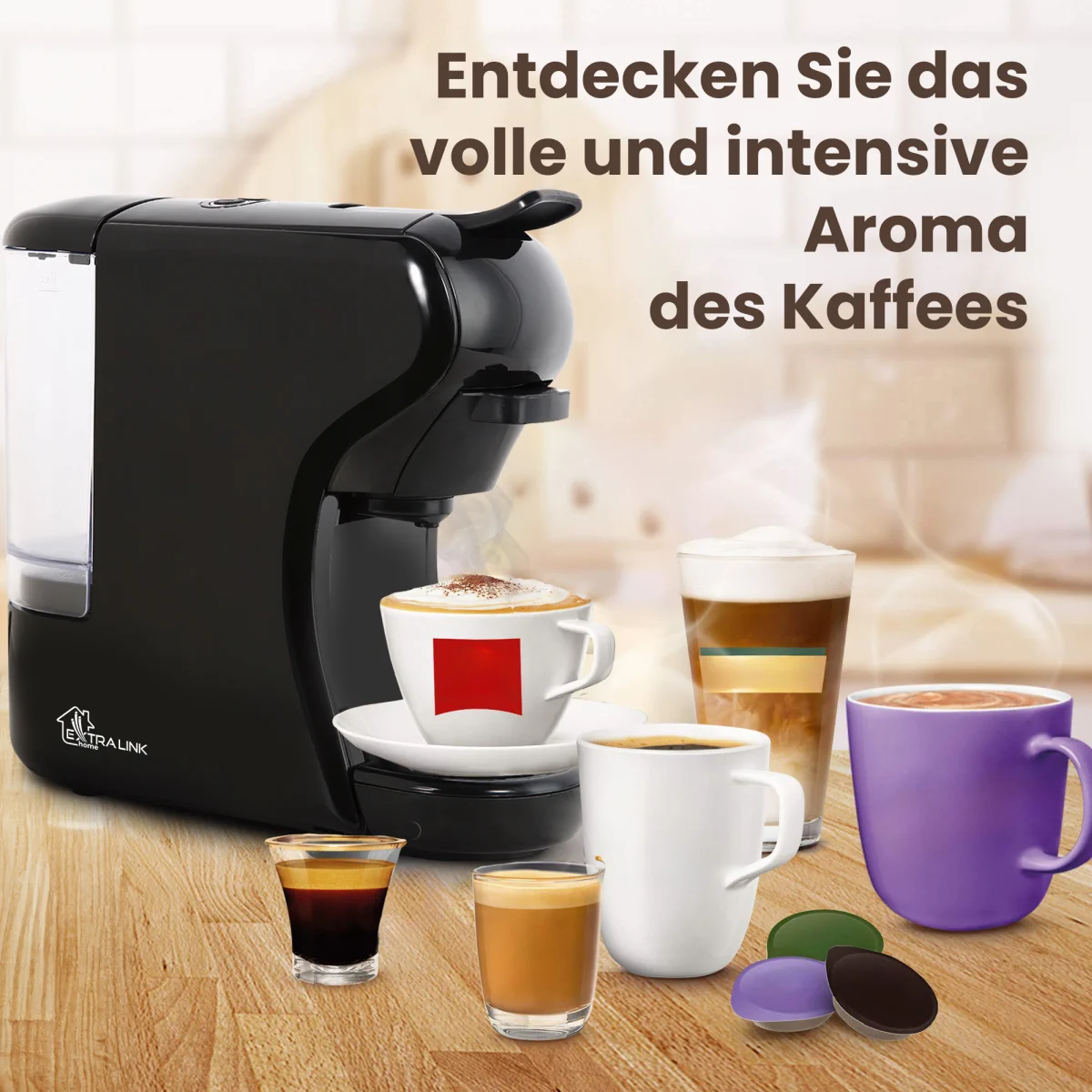 EXTRALINK HOME UNIVERSAL KAPSELMASCHINE SCHWARZ