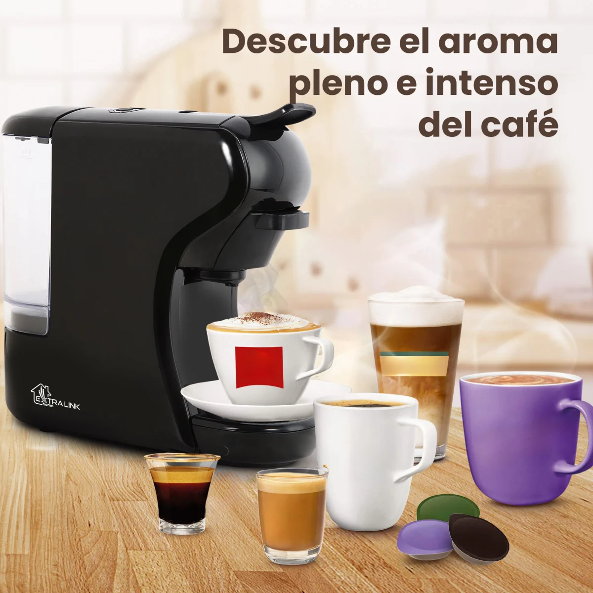 EXTRALINK HOME UNIVERSAL CAPSULE MACHINE NEGRO