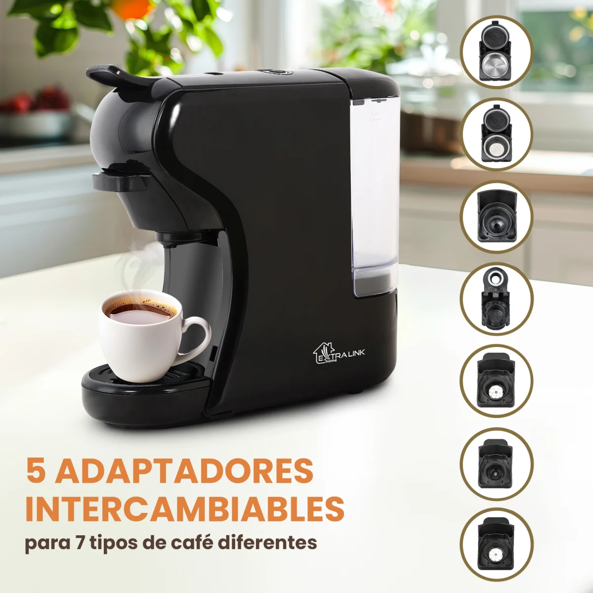 EXTRALINK HOME UNIVERSAL CAPSULE MACHINE NEGRO