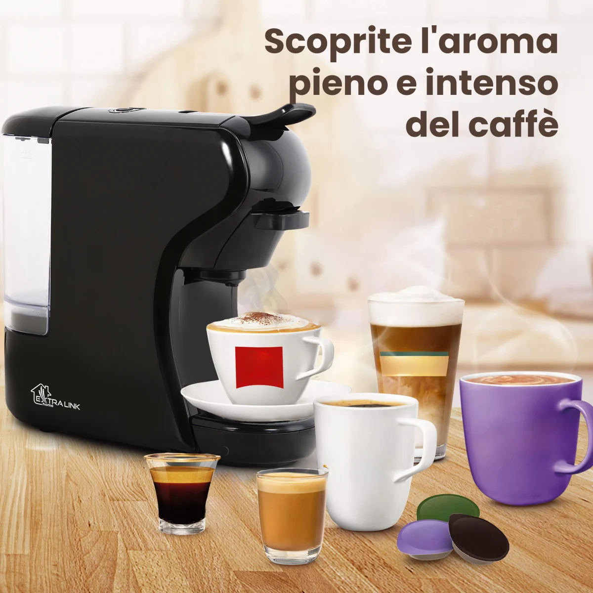 MACCHINA PER CAPSULE UNIVERSALE EXTRALINK HOME NERA