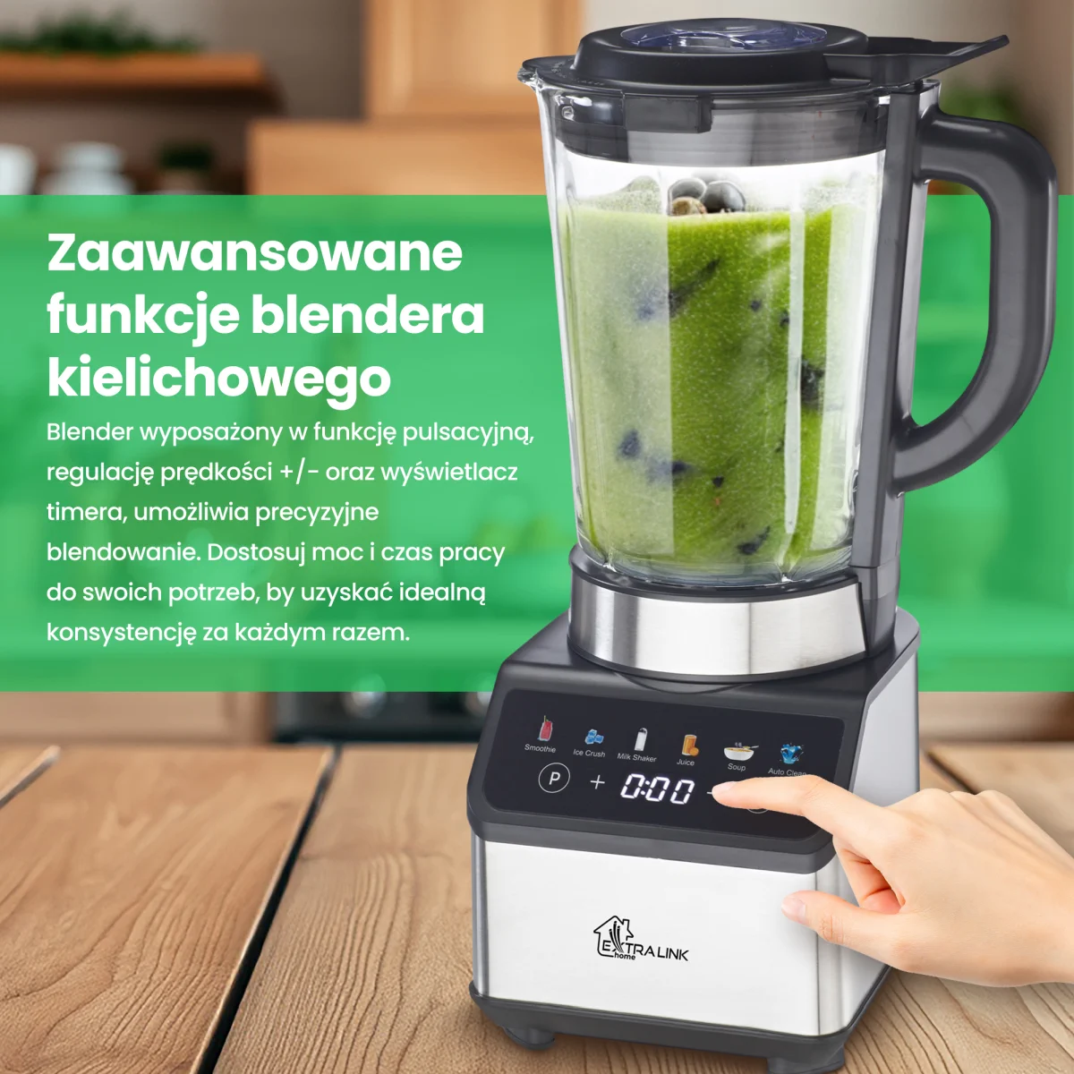 EXTRALINK COPO MISTURADOR DOMÉSTICO ECRÃ TÁCTIL 1200W L-10B