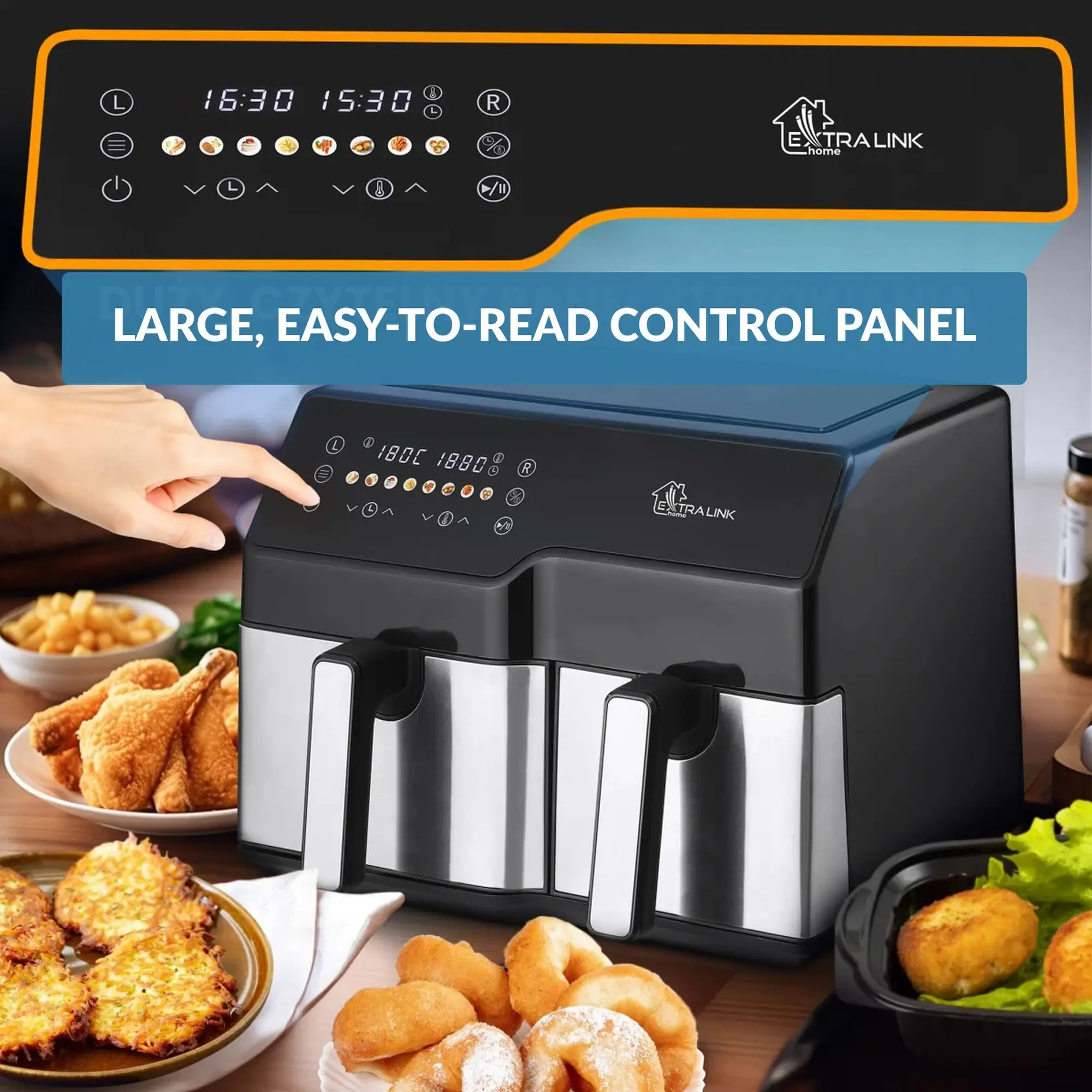EXTRALINK HOME AIR FRYER 10L (6L+4L) EU SJ-1000 2500W