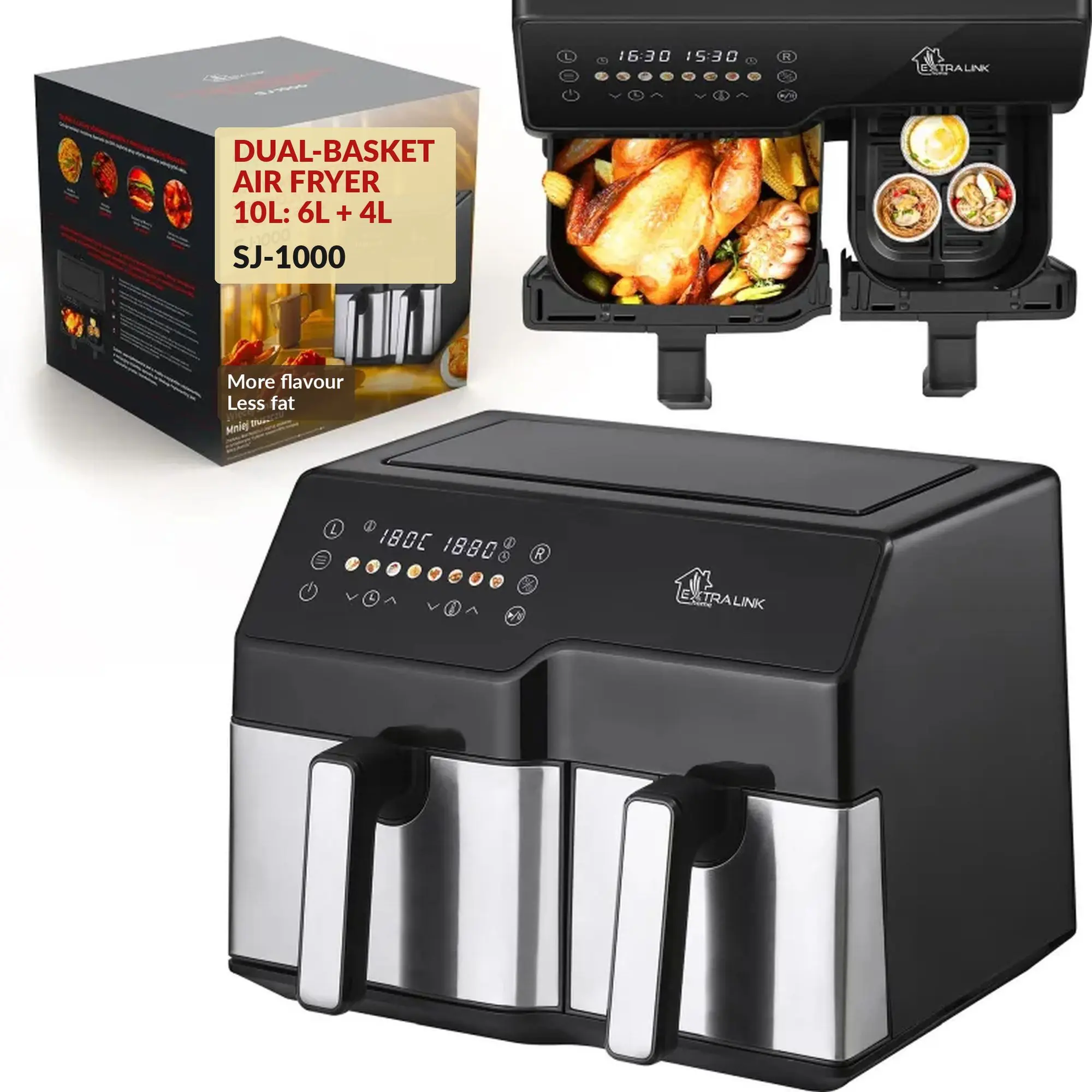EXTRALINK HOME AIR FRYER 10L (6L+4L) EU SJ-1000 2500W
