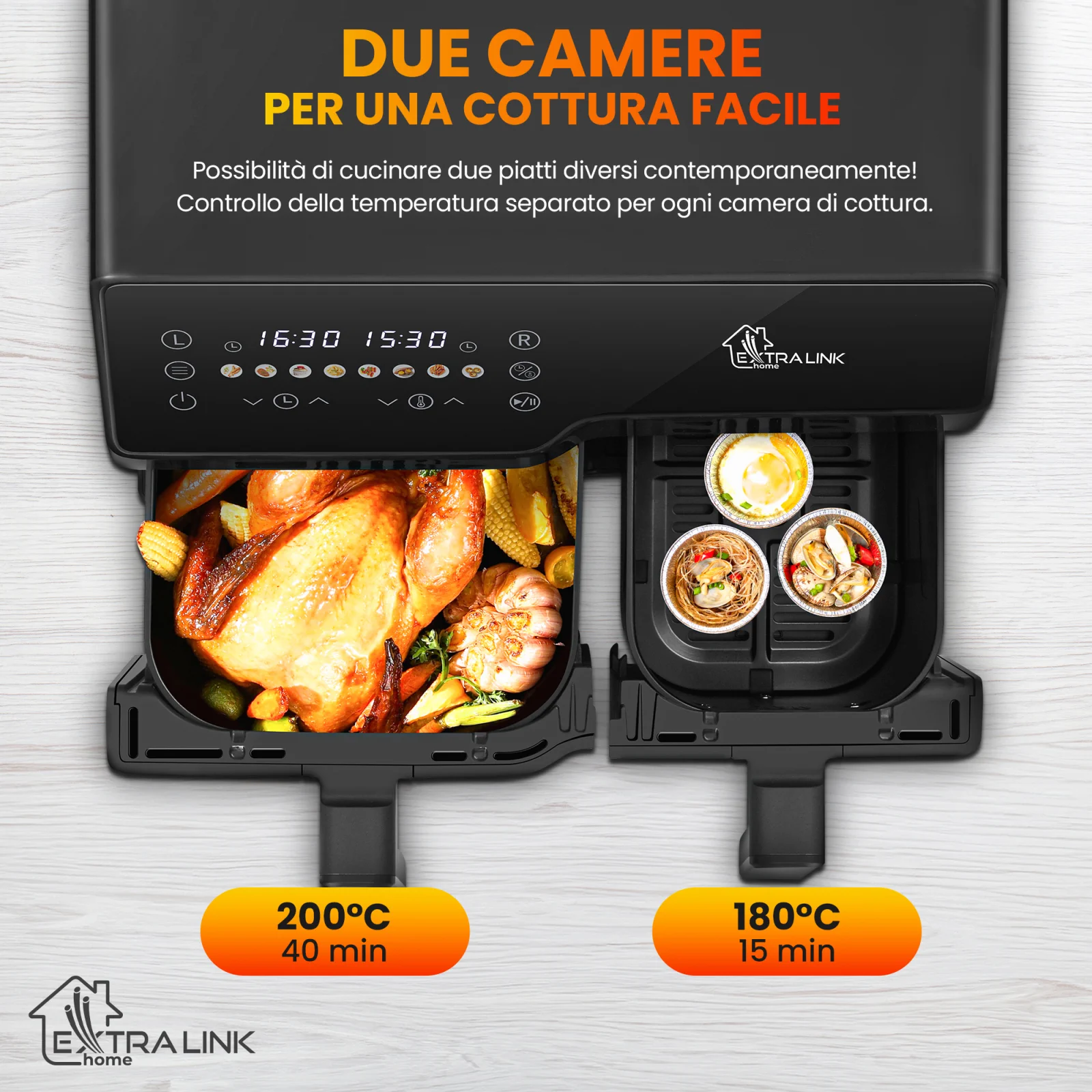 EXTRALINK HOME AIR FRYER 10L (6L+4L) EU SJ-1000 2500W