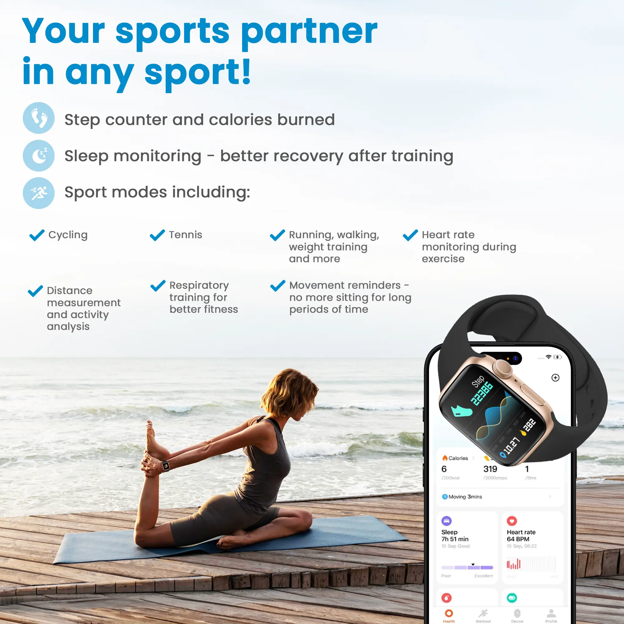 EXTRALINK LIFESTYLE SMARTWATCH F89 PULSERA ORO ROSA/NEGRO