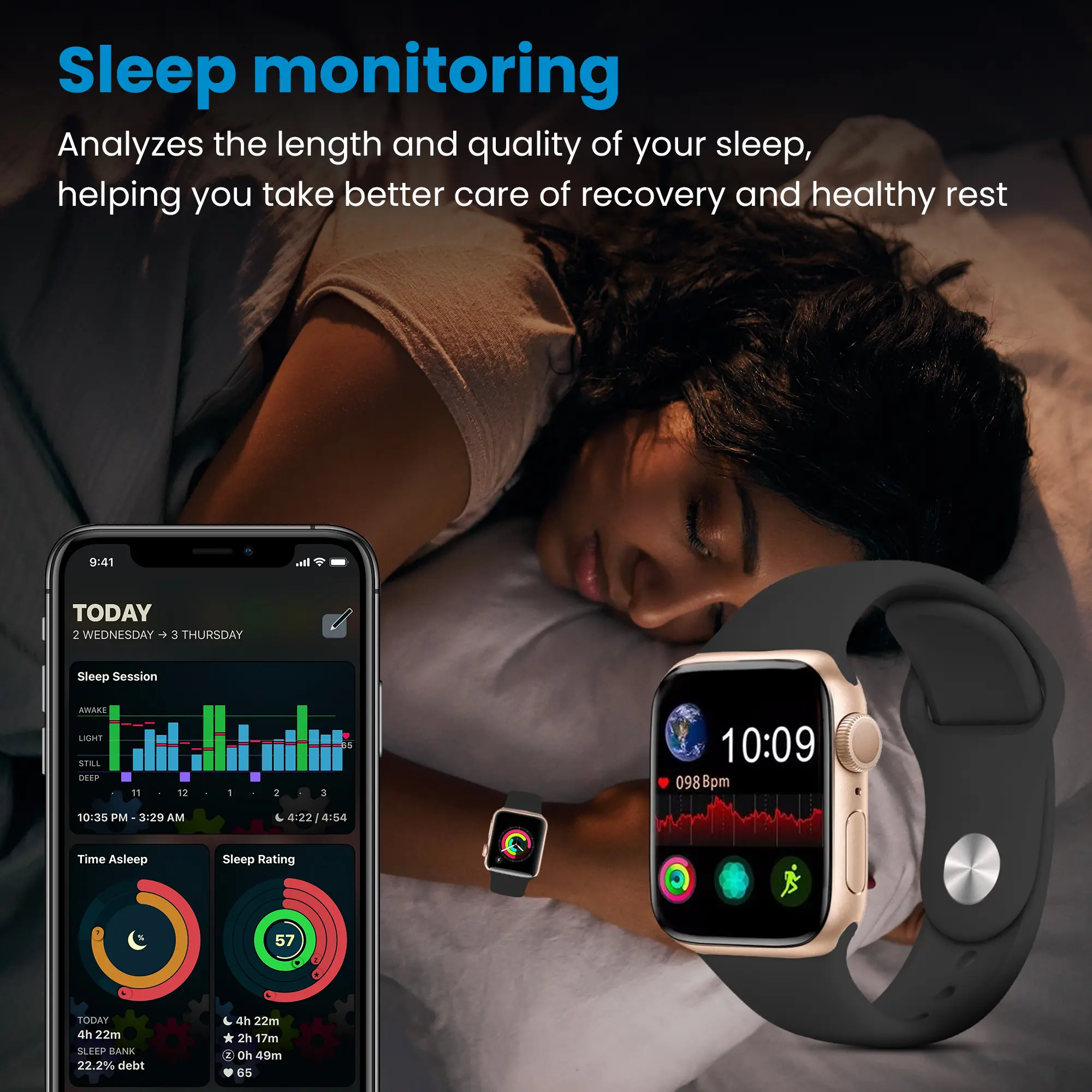 EXTRALINK LIFESTYLE SMARTWATCH F89 PULSERA ORO ROSA/NEGRO