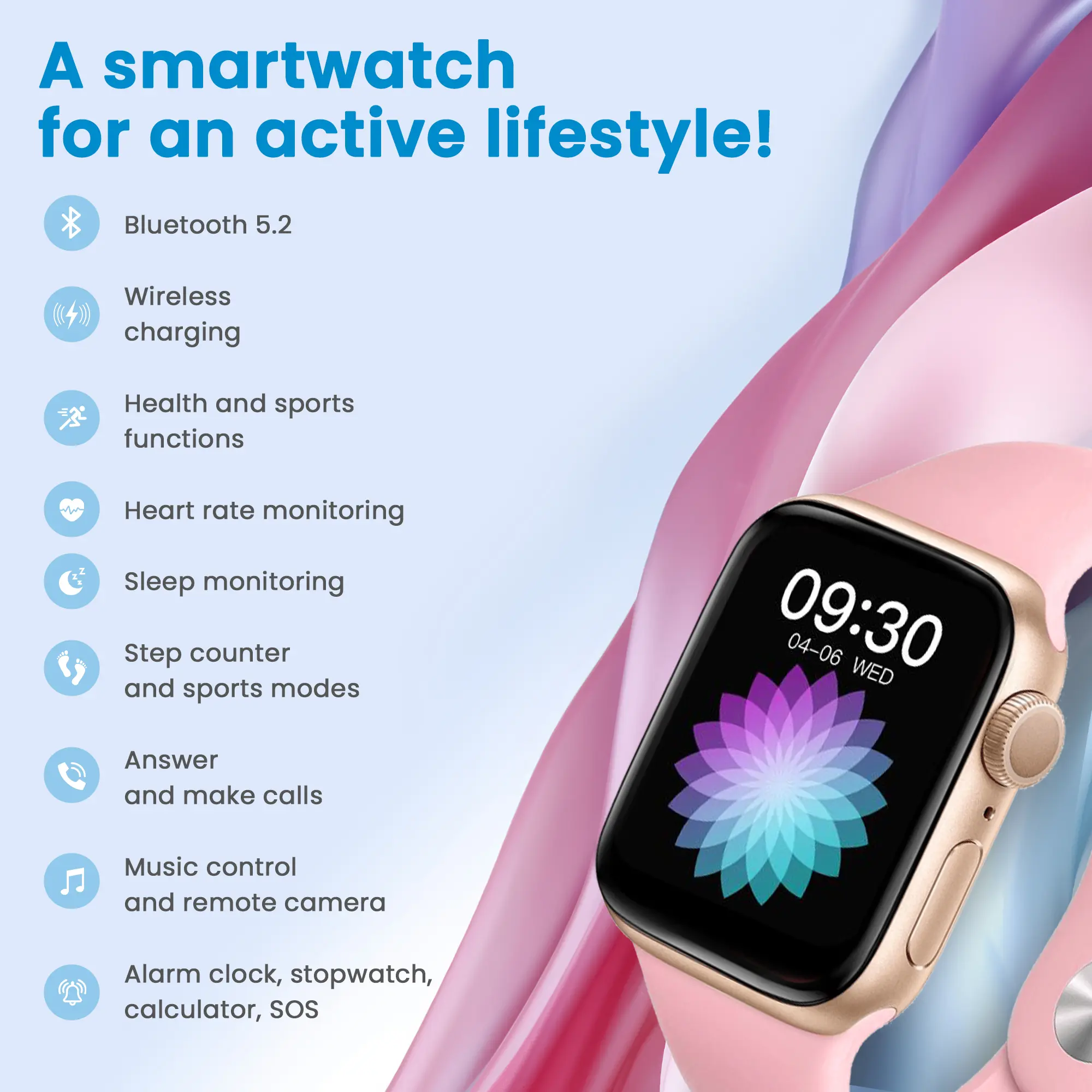 EXTRALINK LIFESTYLE SMARTWATCH F89 PULSERA ORO ROSA/NEGRO