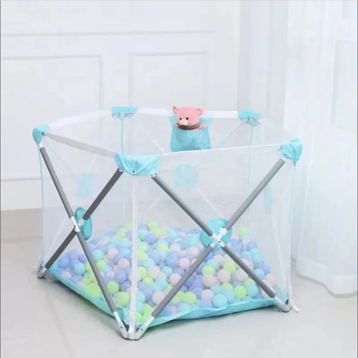 EXTRALINK KIDS KOJEC DZIECIĘCY SKŁADANY PLAC ZABAW SUCHY BASEN DLA DZIECI 140X68CM