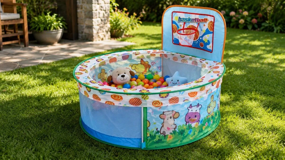 Cercado colorido Extralink Kids K-476 colocado no jardim