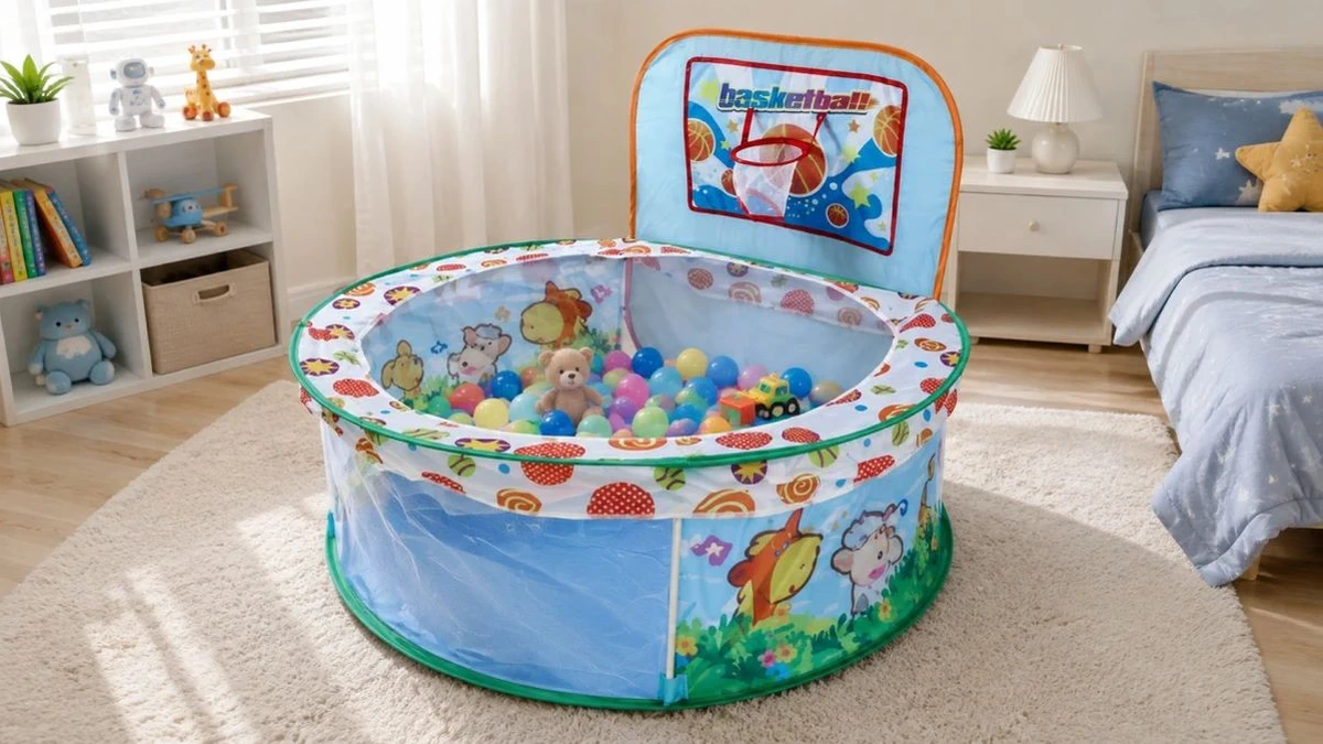 Extralink Kids K-476 como piscina de bolas seca com bolas coloridas no quarto das crian&ccedil;as