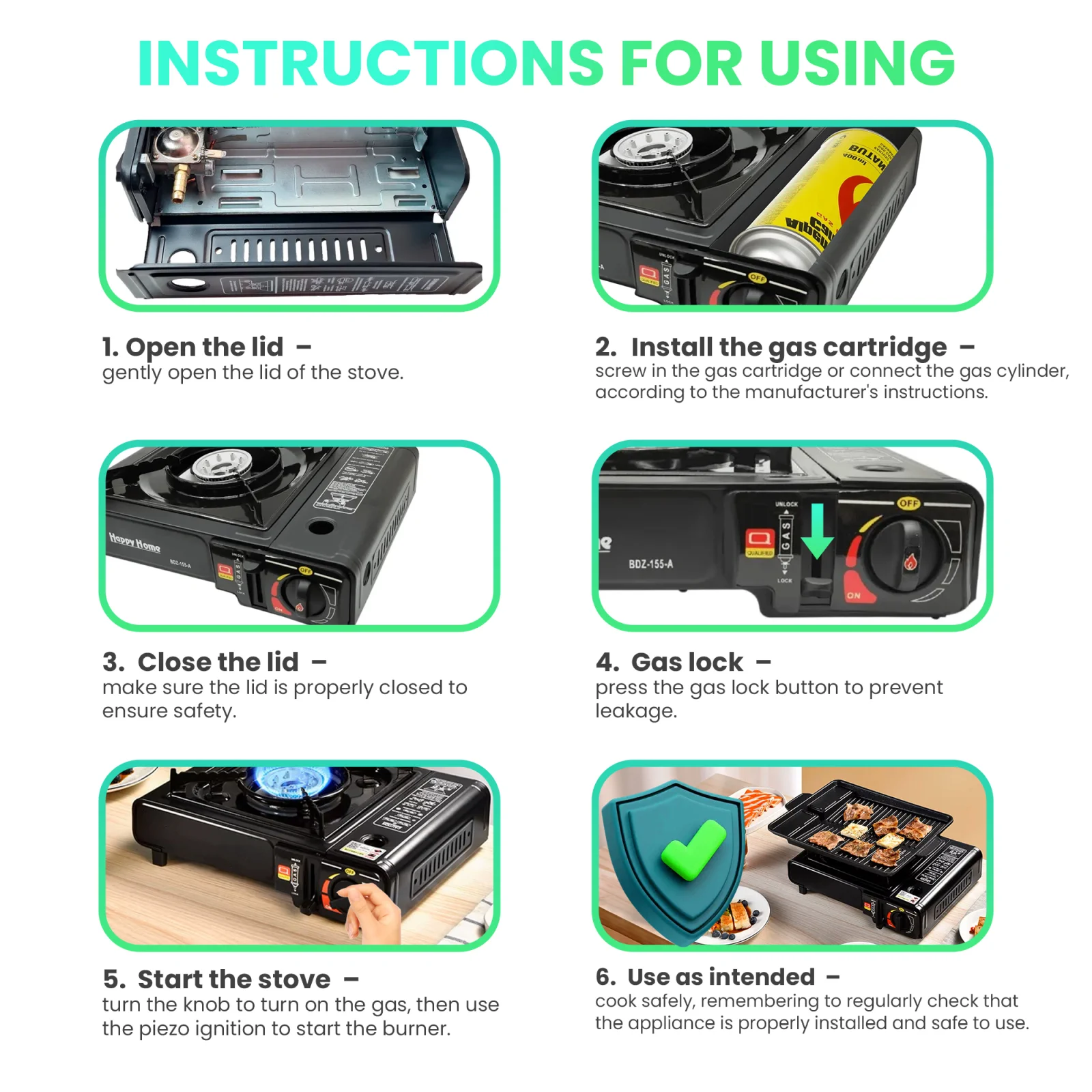 Extralink | Cocina de gas de campaña móvil con cartucho 2 en 1 en maletín de transporte