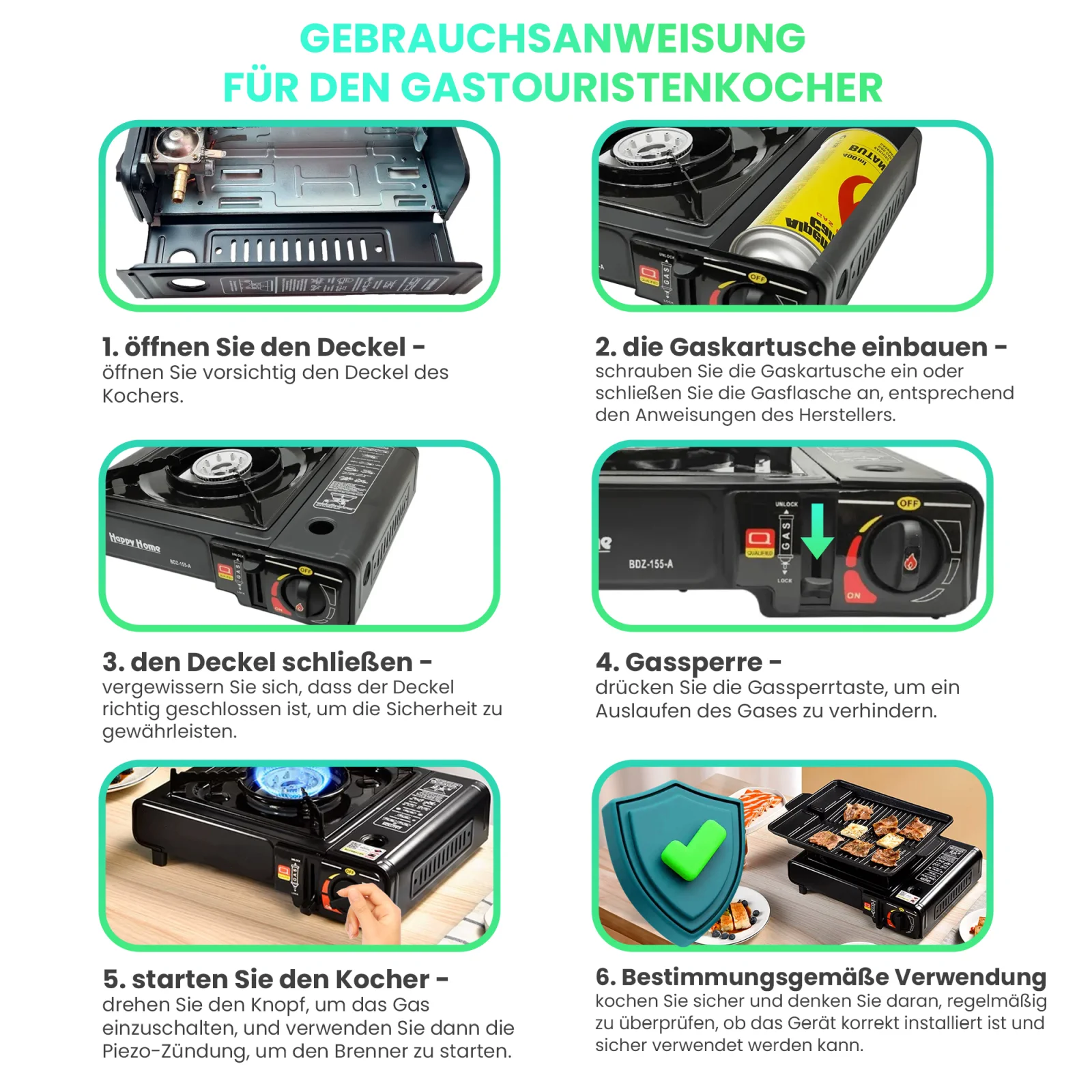 Extralink | Mobiler Feldgaskocher mit 2-in-1 Kartusche im Tragekoffer