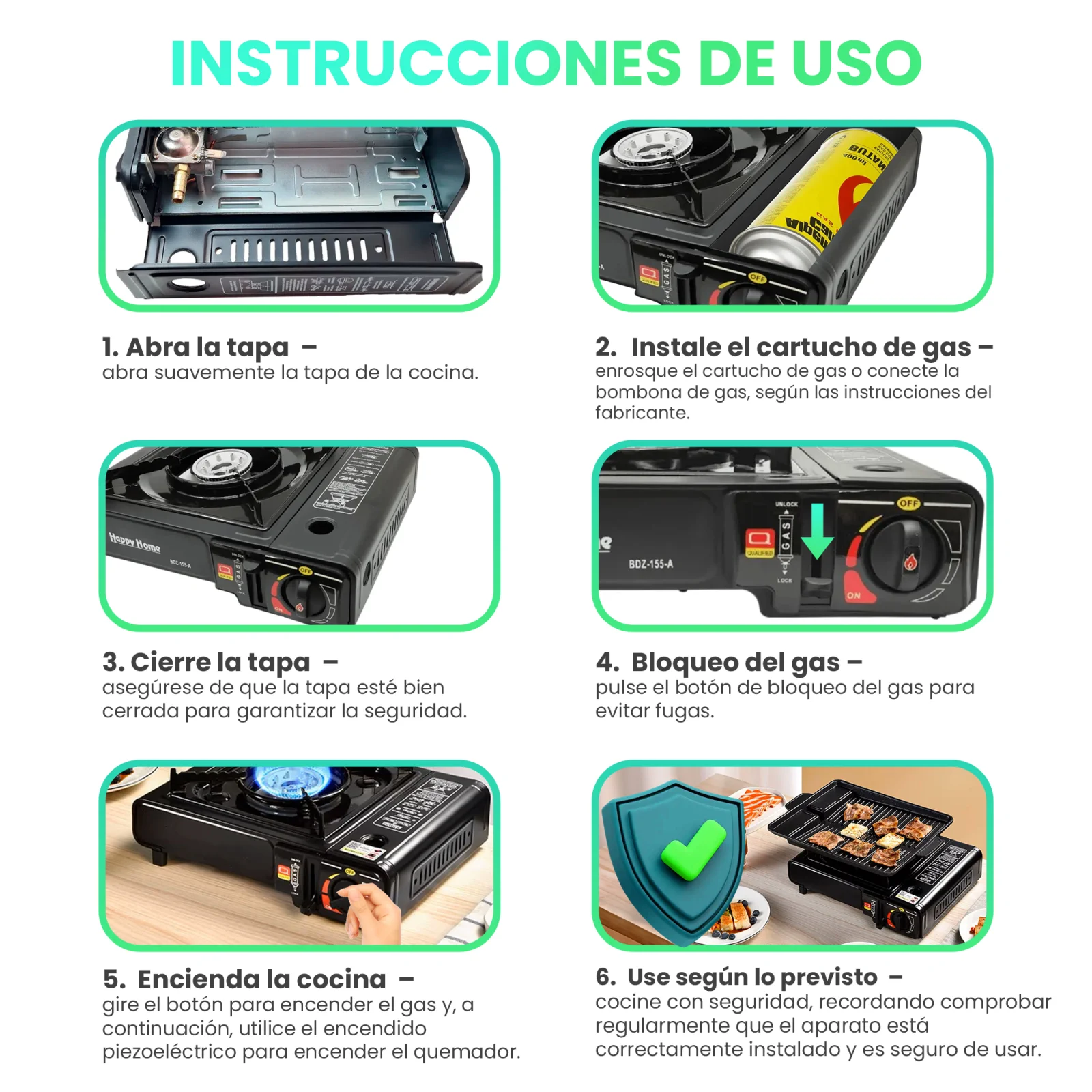 Extralink | Cocina de gas de campa&ntilde;a m&oacute;vil con cartucho 2 en 1 en malet&iacute;n de transporte