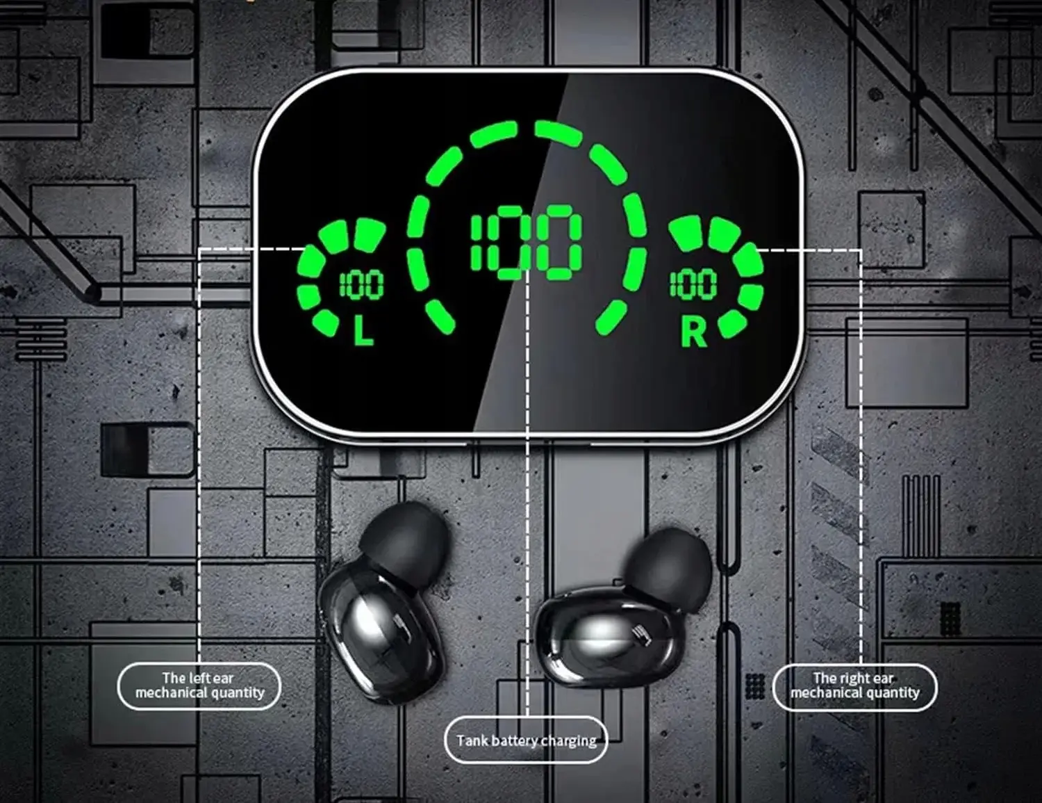 EXTRALINK SŁUCHAWKI BLUETOOTH Z REDUKCJĄ SZUMU WYŚWIETLACZ LED CZARNE