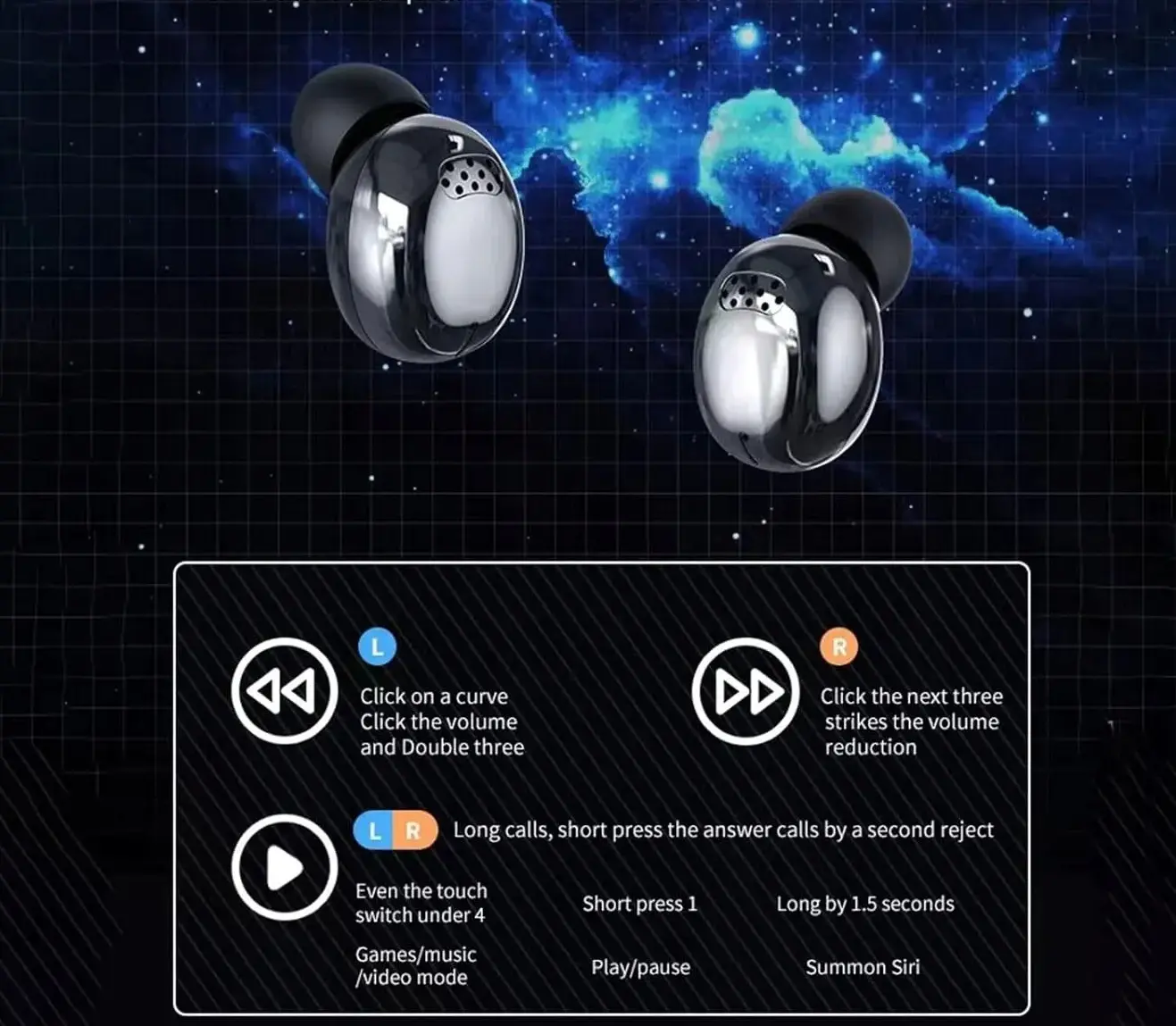 EXTRALINK SŁUCHAWKI BLUETOOTH Z REDUKCJĄ SZUMU WYŚWIETLACZ LED CZARNE