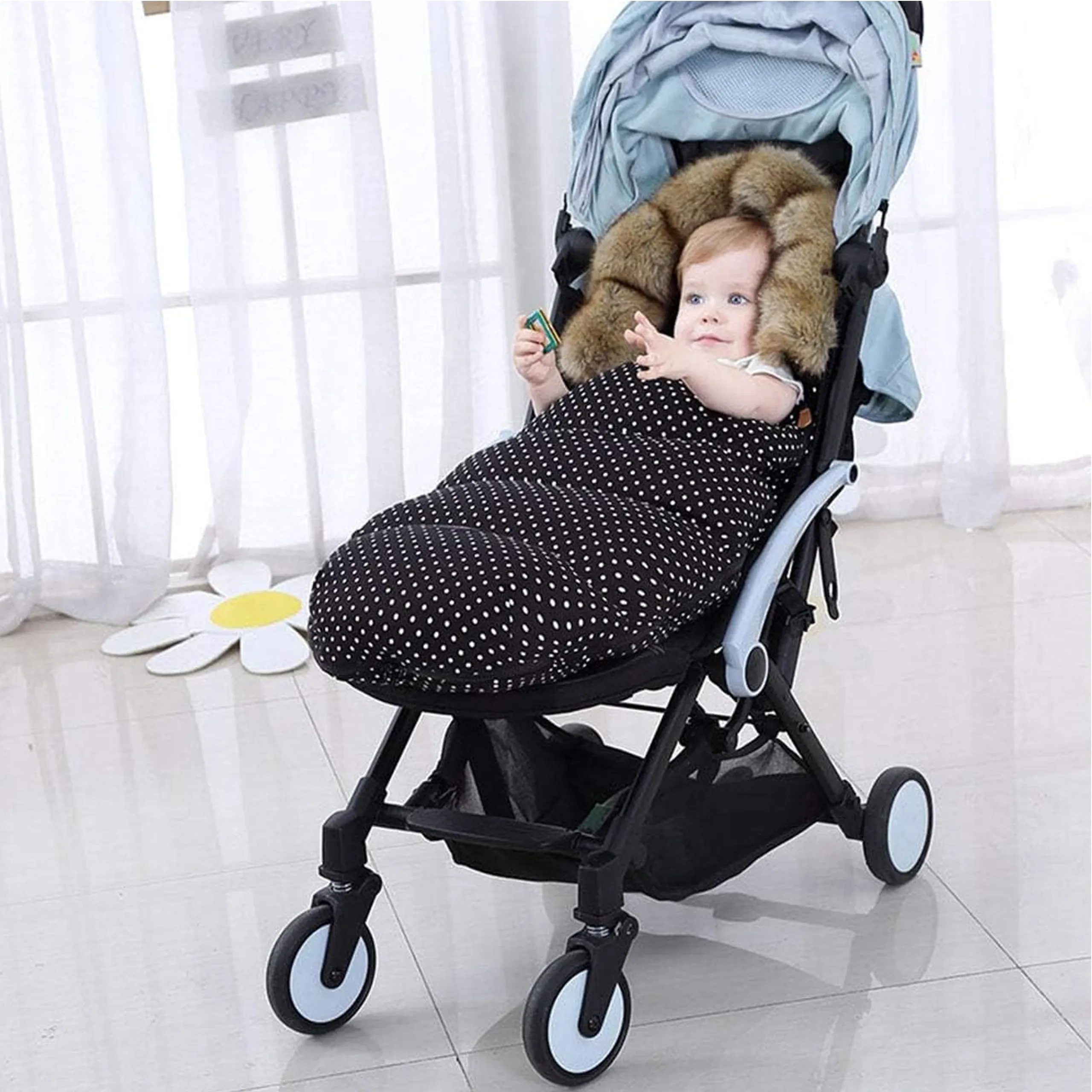 EXTRALINK SLEEPING BAG FOR BABY CARRIAGE GONDOLA SLED WARM WITH FUR S-311