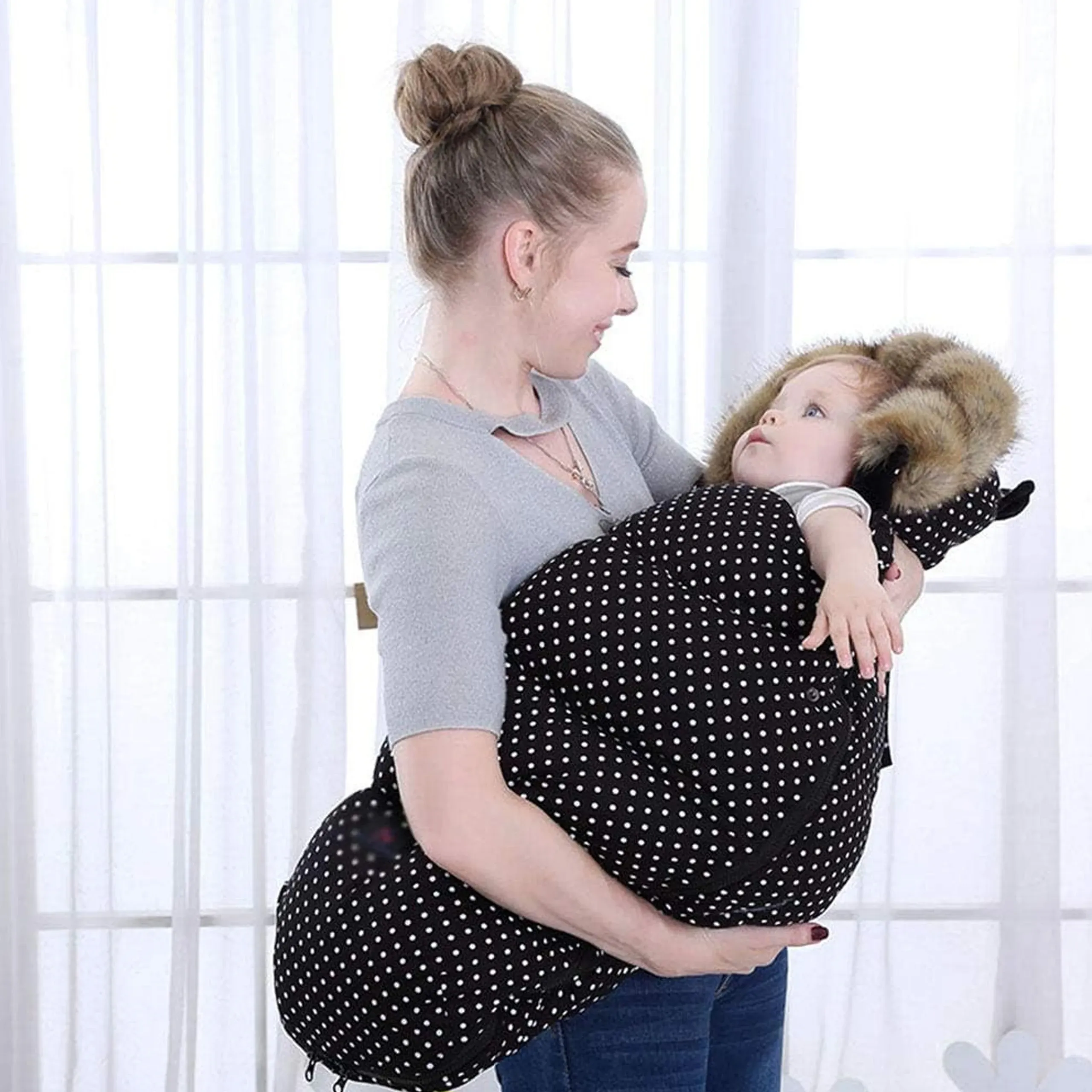 EXTRALINK SLEEPING BAG FOR BABY CARRIAGE GONDOLA SLED WARM WITH FUR S-311