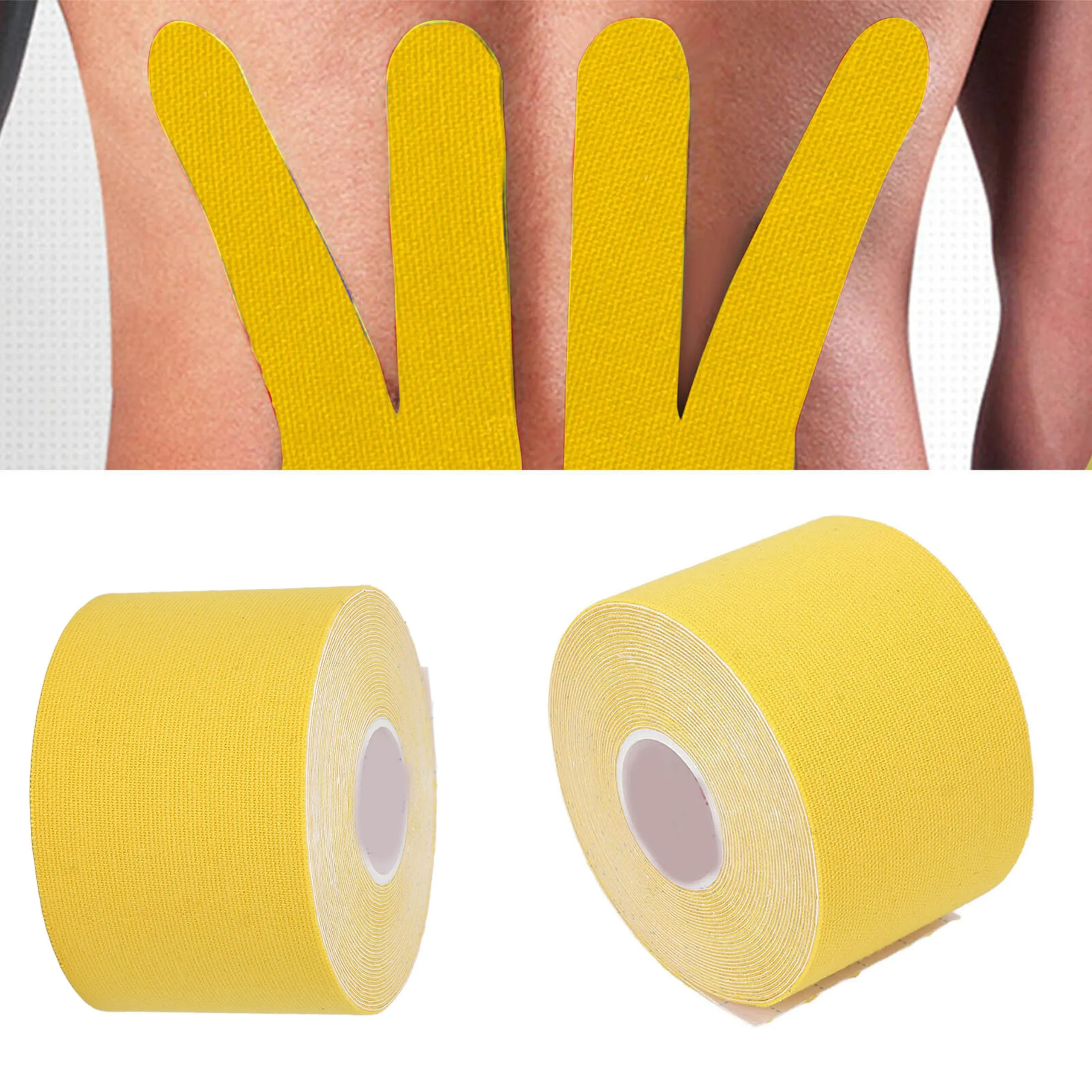 EXTRALINK PLASTRY TAPE TEJPY KINESIOTAPING TEJP TAŚMA KINESIO SPORT PRO 5MX5CM ZÓŁTY P-866
