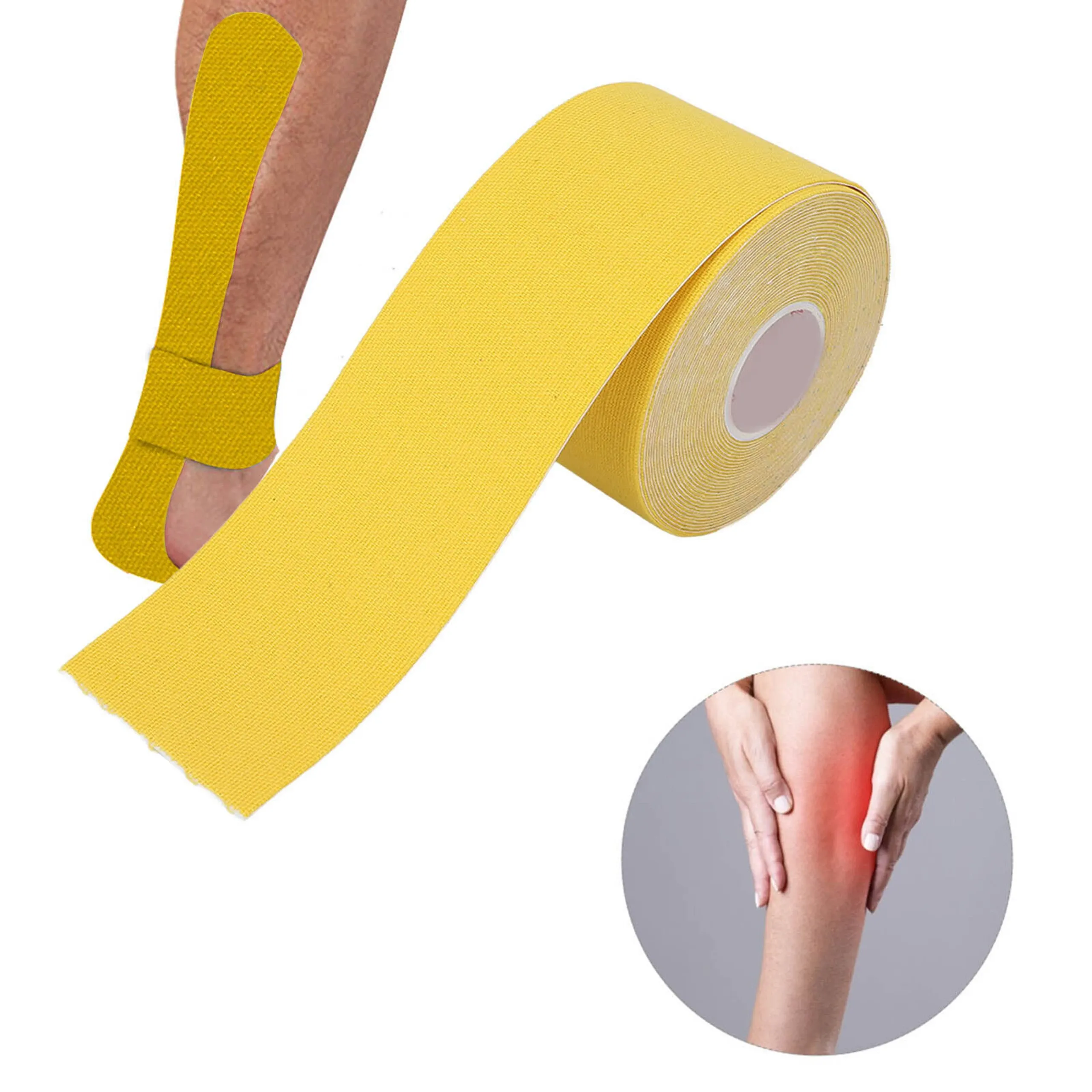 EXTRALINK PLASTRY TAPE TEJPY KINESIOTAPING TEJP TAŚMA KINESIO SPORT PRO 5MX5CM ZÓŁTY P-866