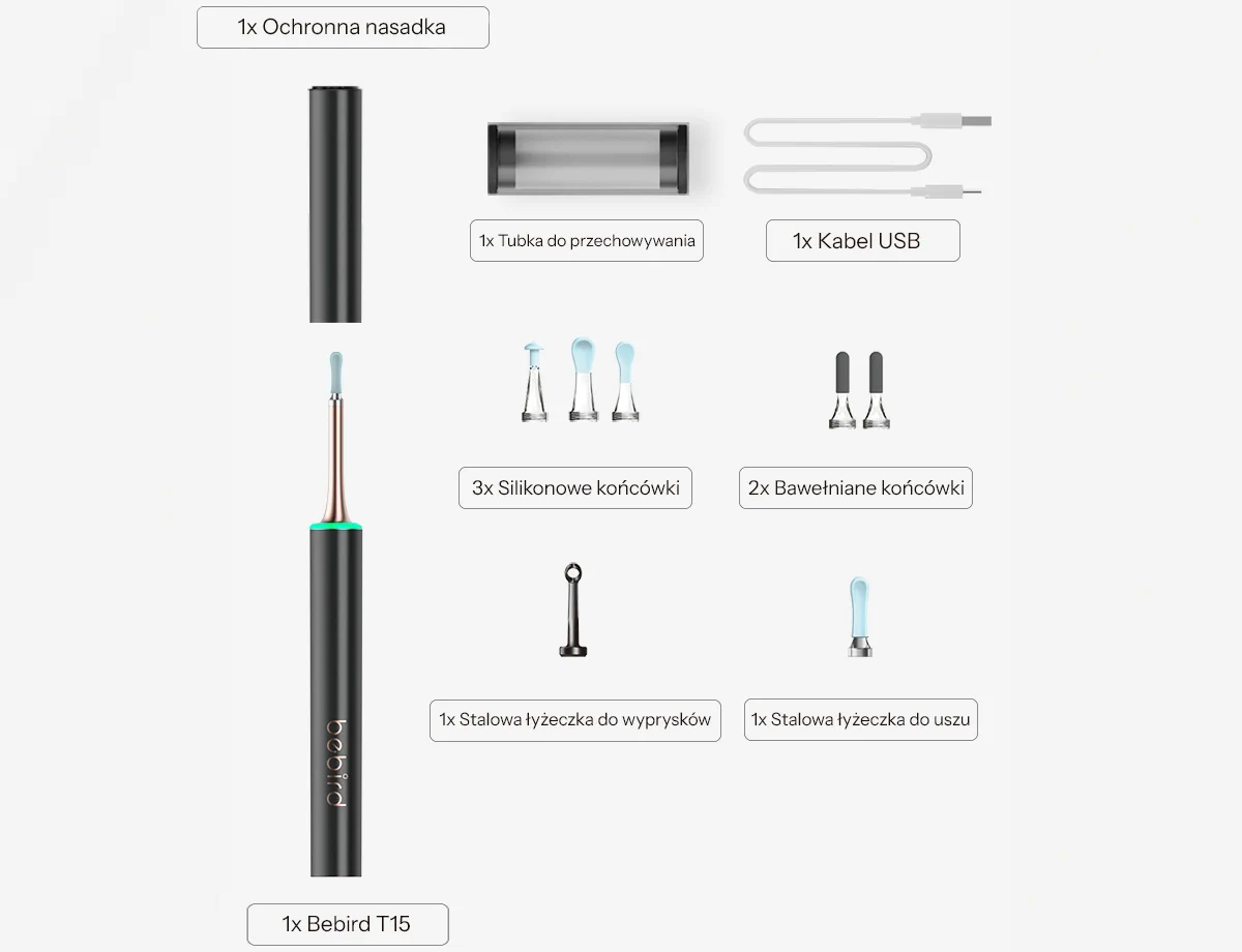 BEBIRD T15 OTOSCOPIO CON CAMARA PARA DEPILACION BLANCO