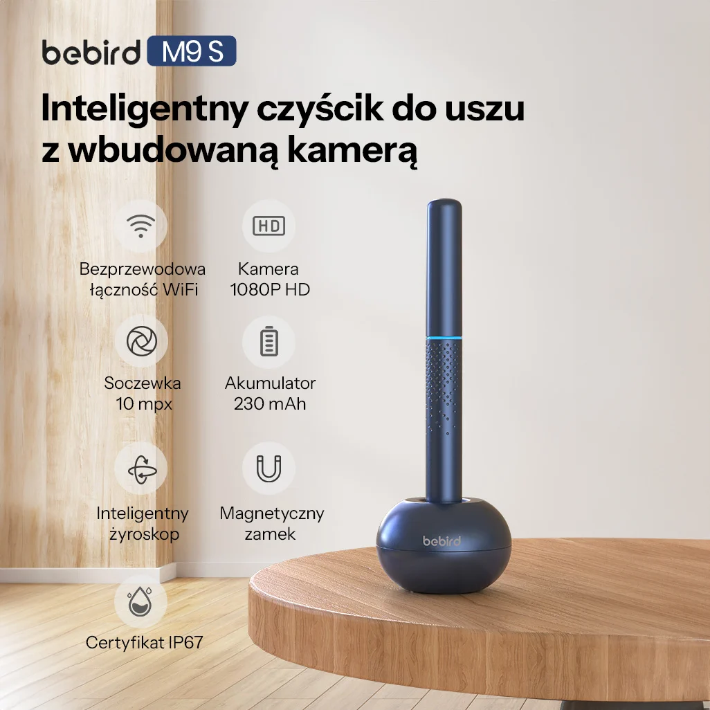 BEBIRD M9S OTOSKOP Z KAMERĄ DO USUWANIA WOSKU NIEBIESKI