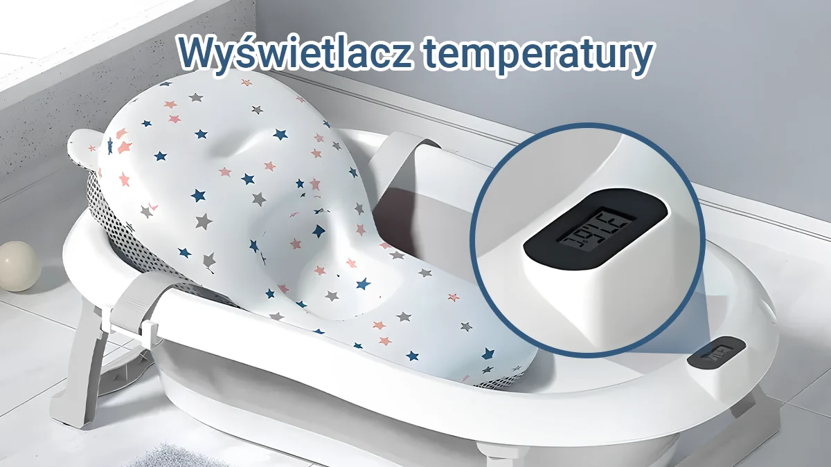 BAÑERA INFANTIL EXTRALINK GRIS CON TERMÓMETRO LED