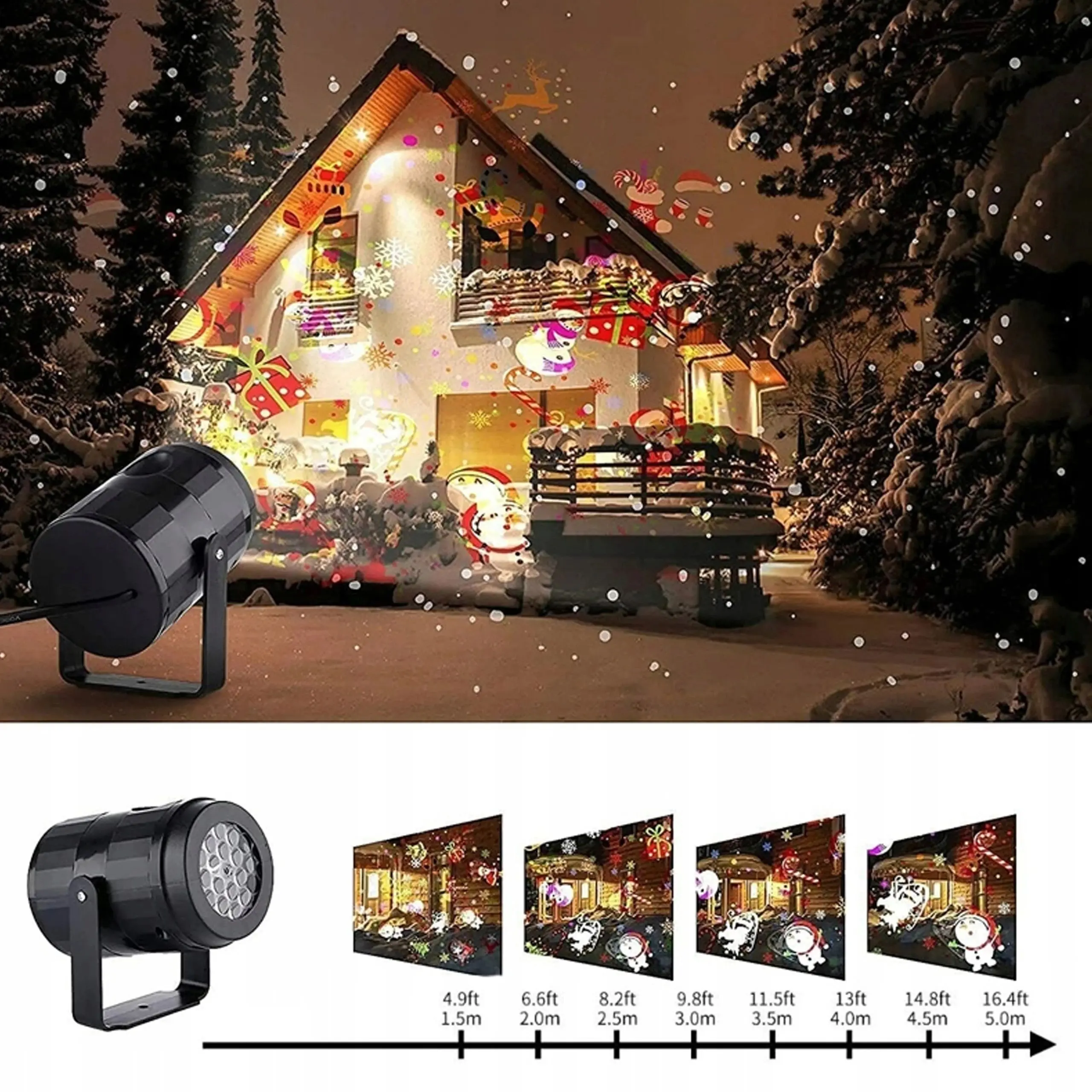 PROJEKTOR LASEROWY LED ŚWIĄTECZNY RZUTNIK NA DOM BN-445