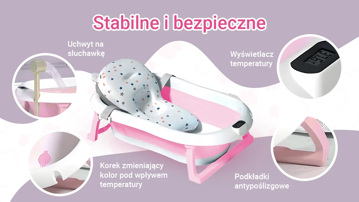 BAÑERA INFANTIL EXTRALINK GRIS CON TERMÓMETRO LED