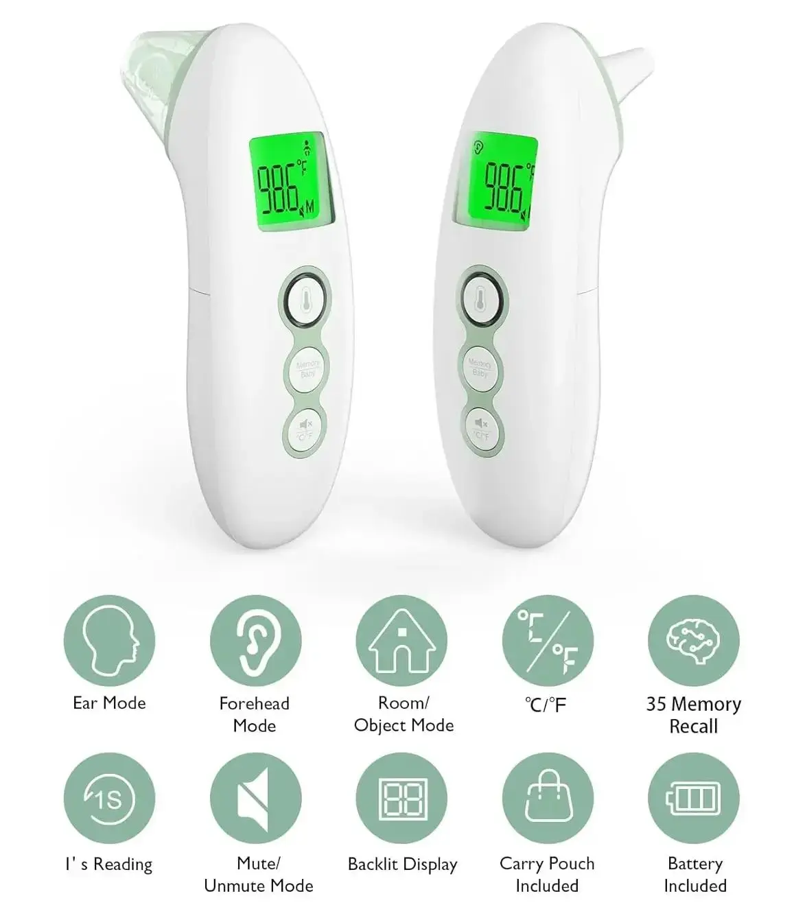 БЕСКОНТАКТНЫЙ ТЕРМОМЕТР MOMCOZY TH001 ДЛЯ ЛБА И УХА
