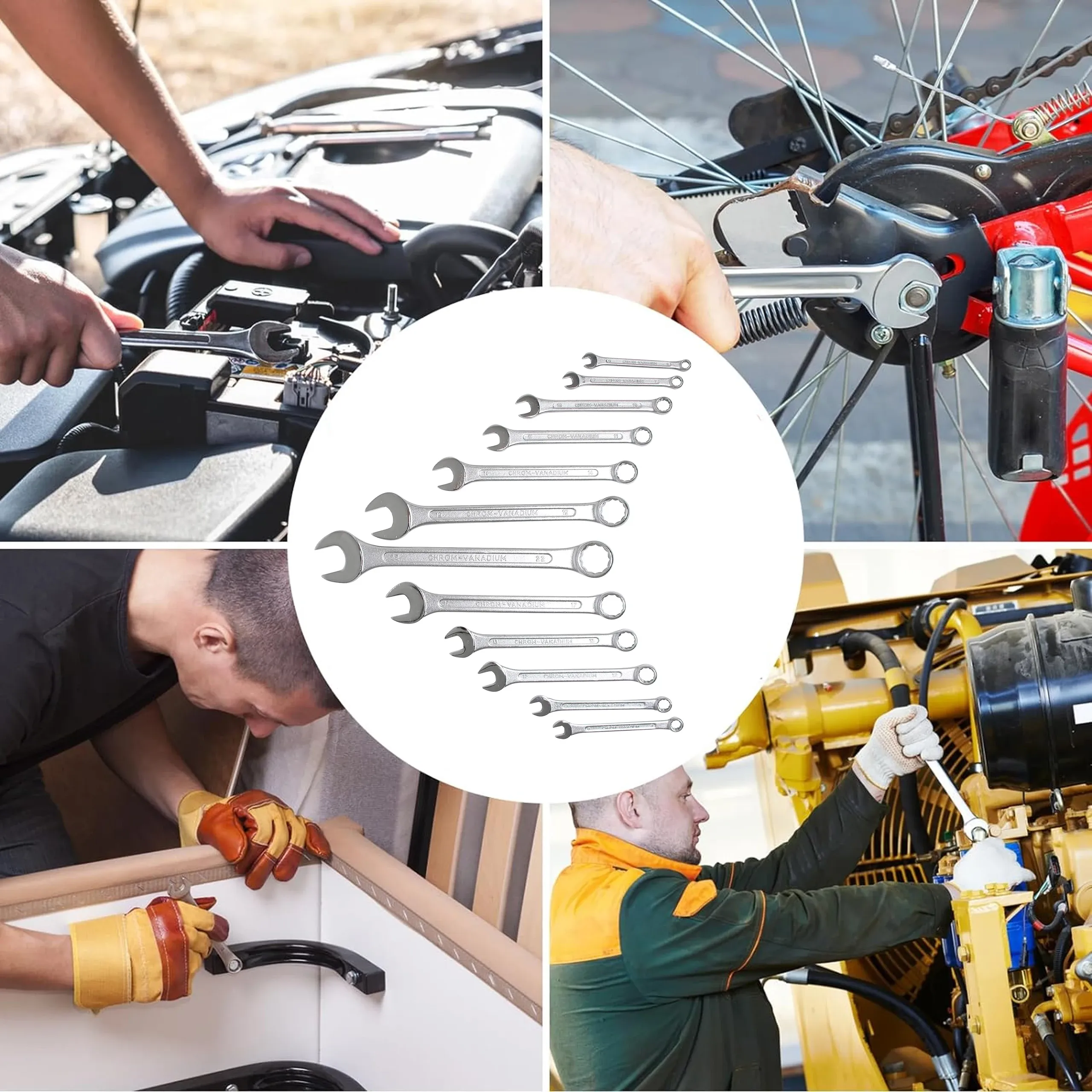 EXTRALINK ZESTAW KLUCZY PŁASKO-OCZKOWYCH 10 EL. KLUCZE PŁASKIE OCZKOWE ETUI 8-24 MM - 1292