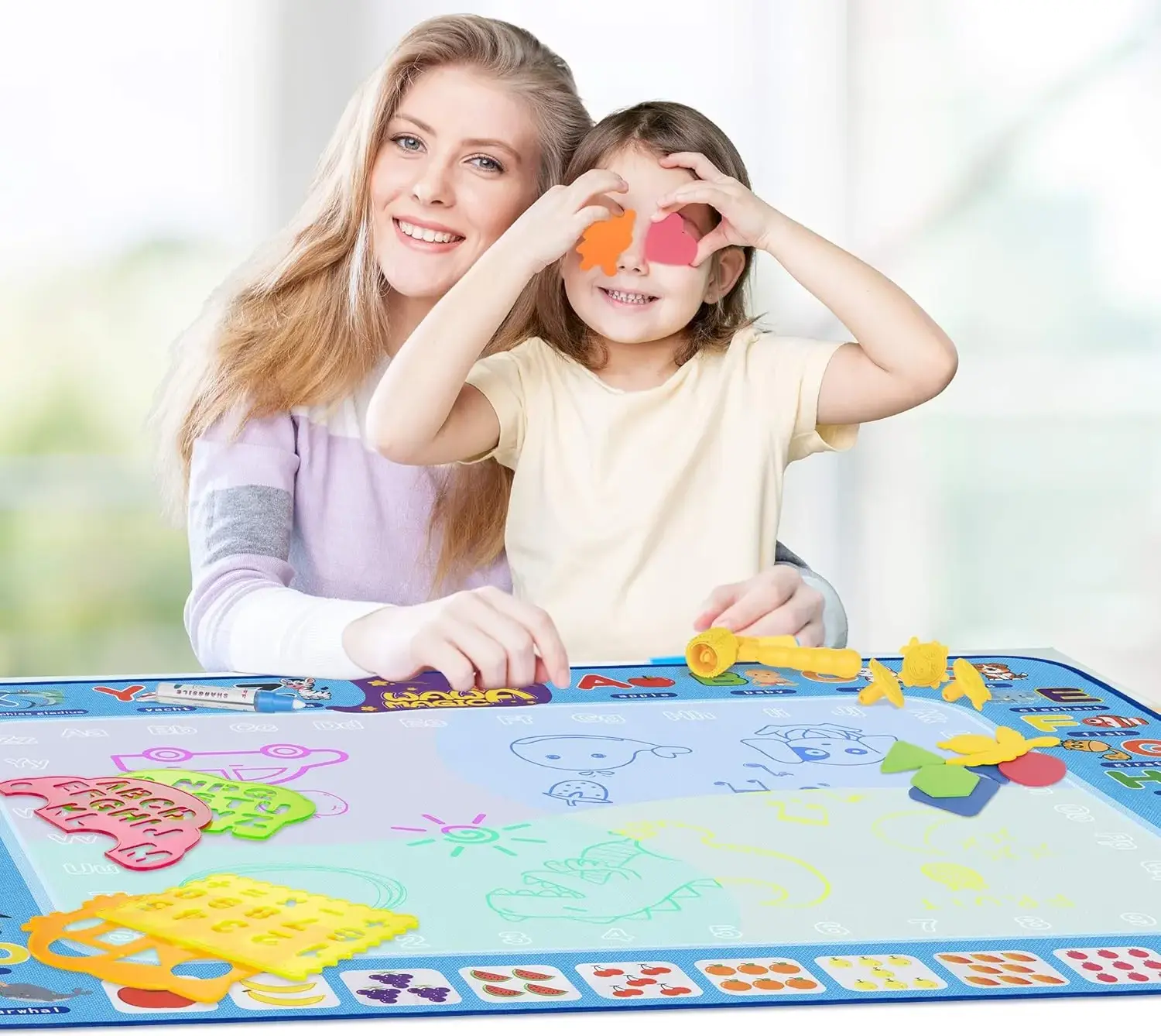 EXTRALINK MATA WODNA DO MALOWANIA RYSOWANIA WODĄ PLANSZA SENSORYCZNA GRA DUŻA 120X73 - 1099