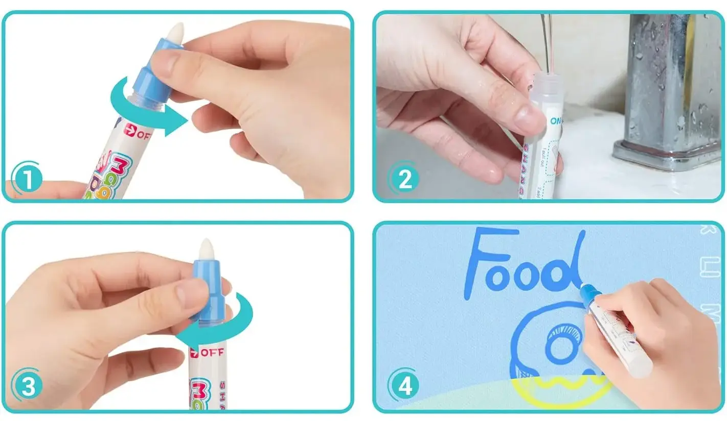 EXTRALINK MATA WODNA DO MALOWANIA RYSOWANIA WODĄ PLANSZA SENSORYCZNA GRA DUŻA 120X73 - 1099