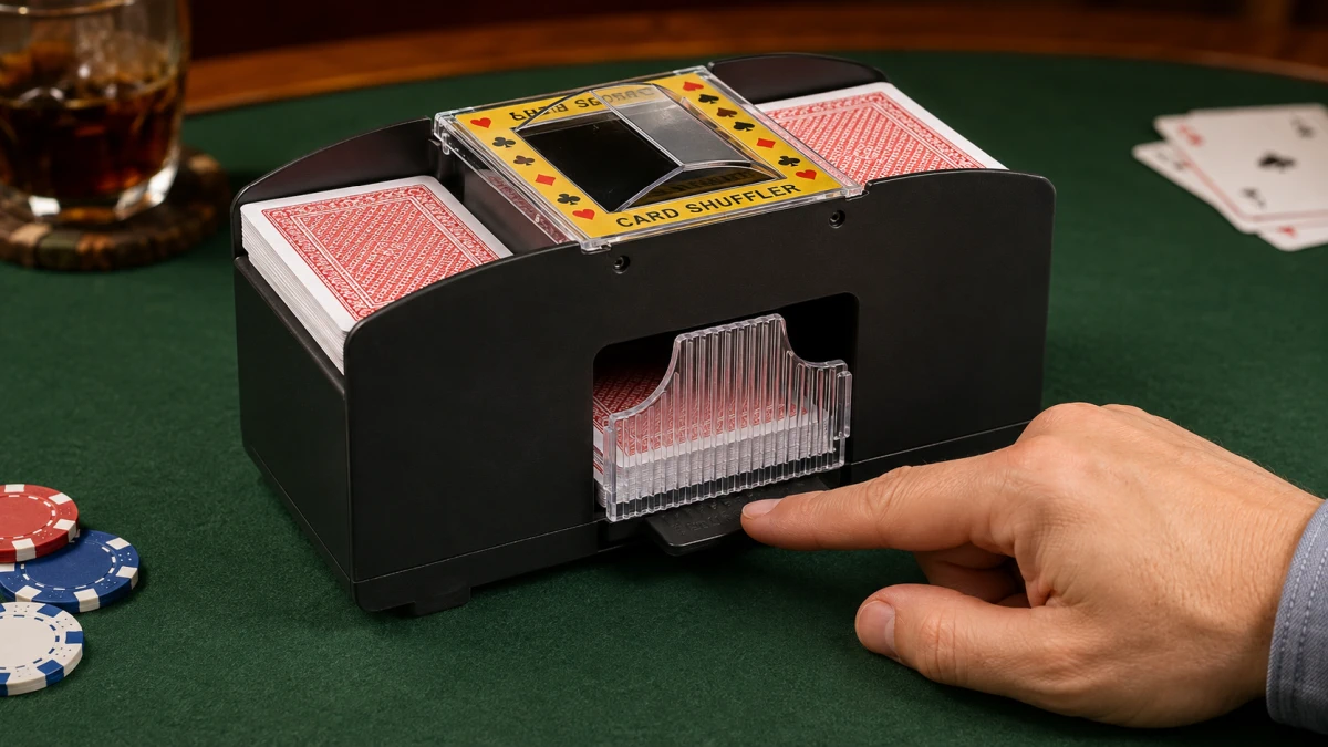 Puesta en marcha de la barajadora autom&aacute;tica Extralink mediante un bot&oacute;n