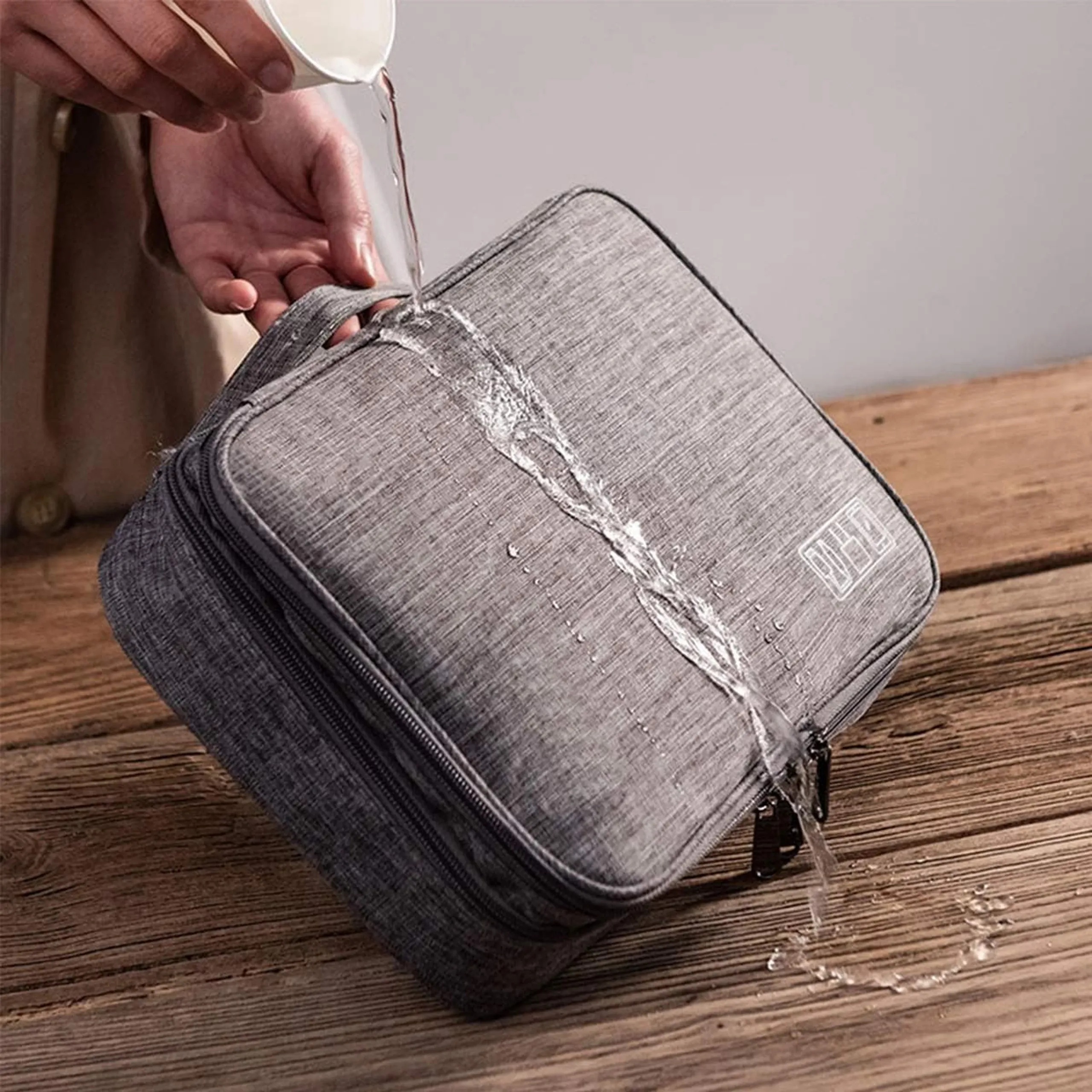 EXTRALINK ORGANIZER PODR&Oacute;ŻNY ETUI TORBA NA KABLE ŁADOWARKI USB AKCESORIA Z UCHWYTEM XL - 1081
