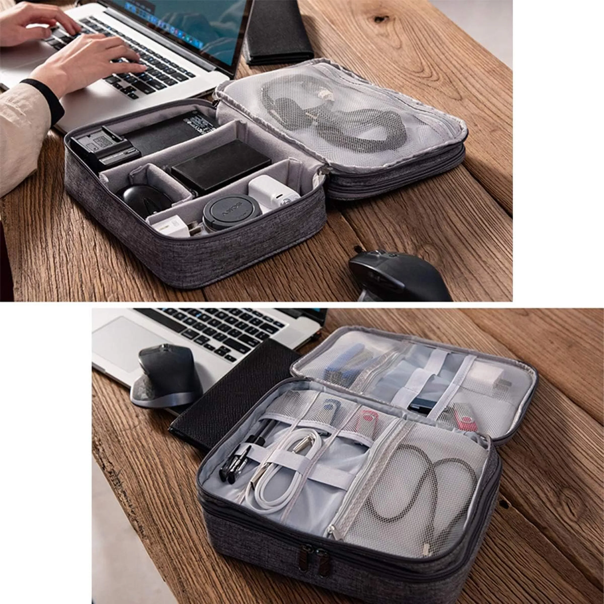 EXTRALINK ORGANIZER PODR&Oacute;ŻNY ETUI TORBA NA KABLE ŁADOWARKI USB AKCESORIA Z UCHWYTEM XL - 1081