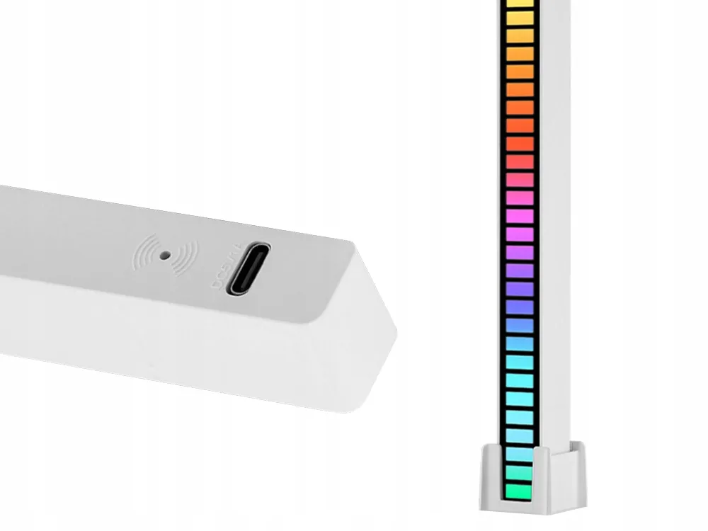 EXTRALINK LAMPKA LED USB RGB REAKCJA NA DŹWIĘK LISTWA Z AKUMULATOREM BIAŁA - 12278