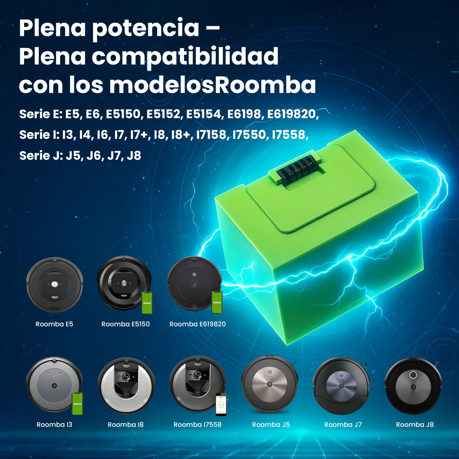 bater&iacute;a de repuesto para roomba y robots de limpieza compatibles