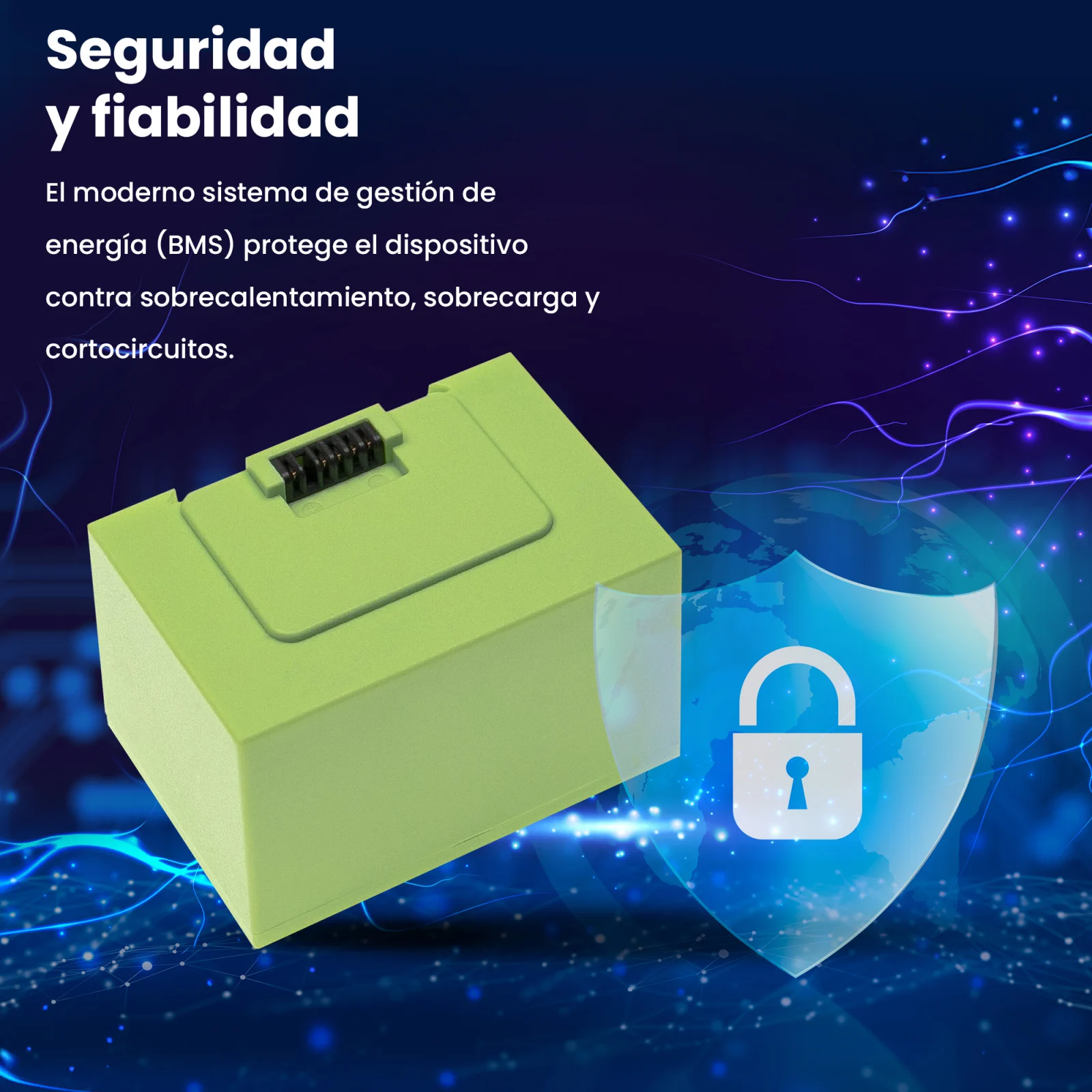 visualización de la batería y el escudo de seguridad del robot roomba