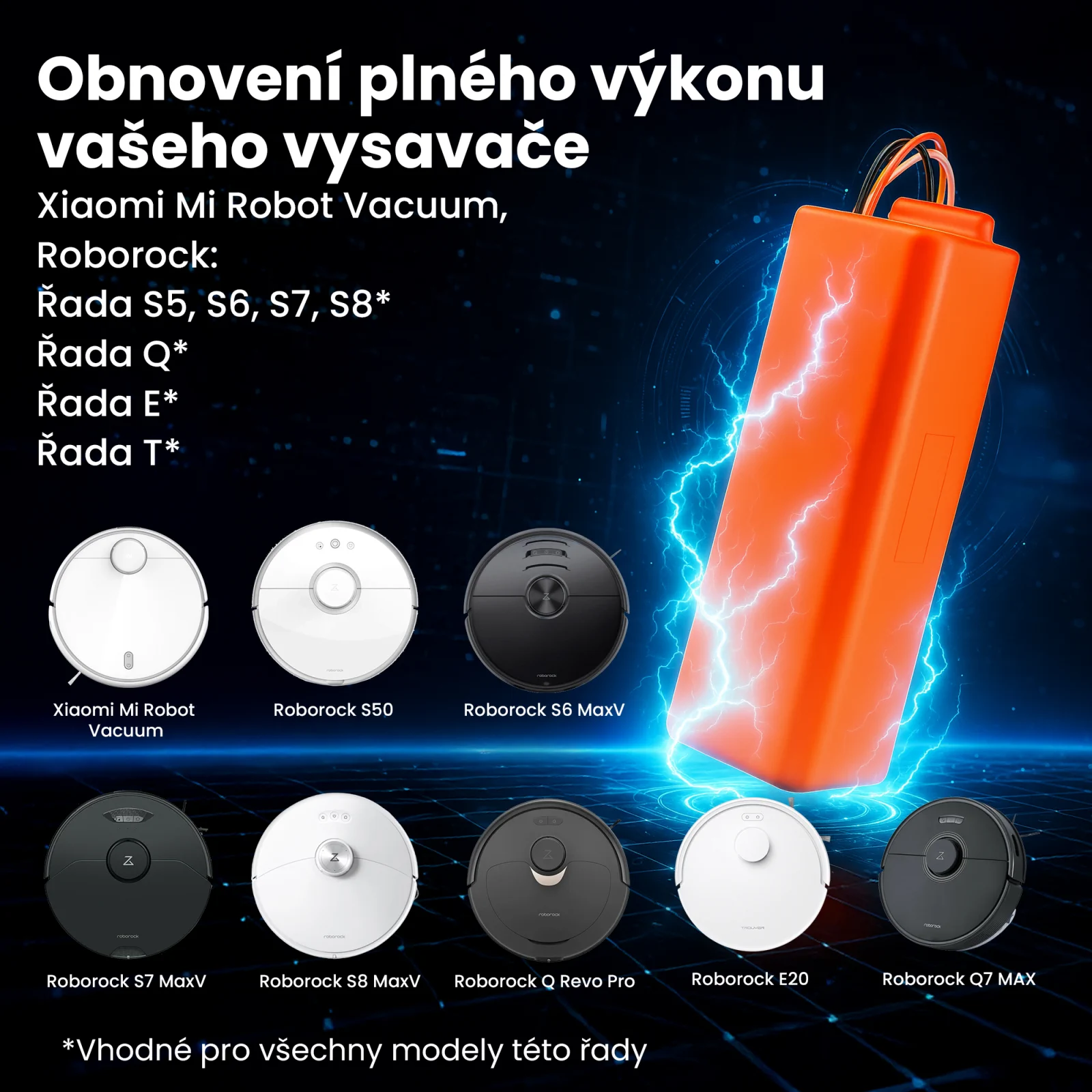 n&aacute;hradn&iacute; baterie pro mi robot roborock a kompatibiln&iacute; &uacute;klidov&eacute; roboty