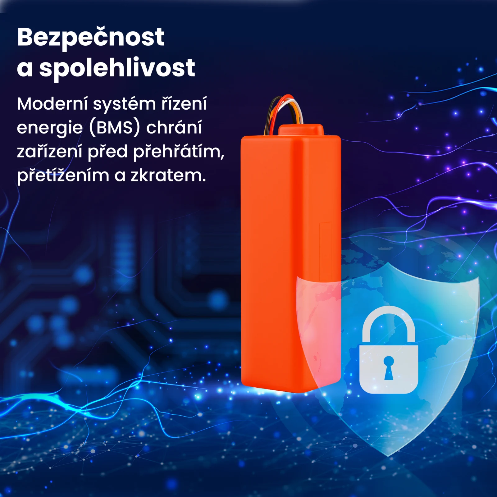 vizualizace zobrazuj&iacute;c&iacute; baterii a bezpečnostn&iacute; &scaron;t&iacute;t robota mi robot