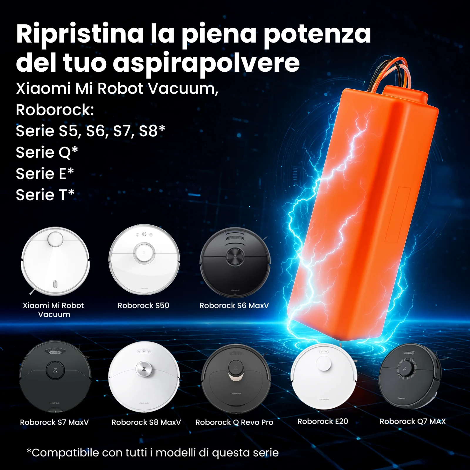 batteria di ricambio per mi robot roborock e robot di pulizia compatibili