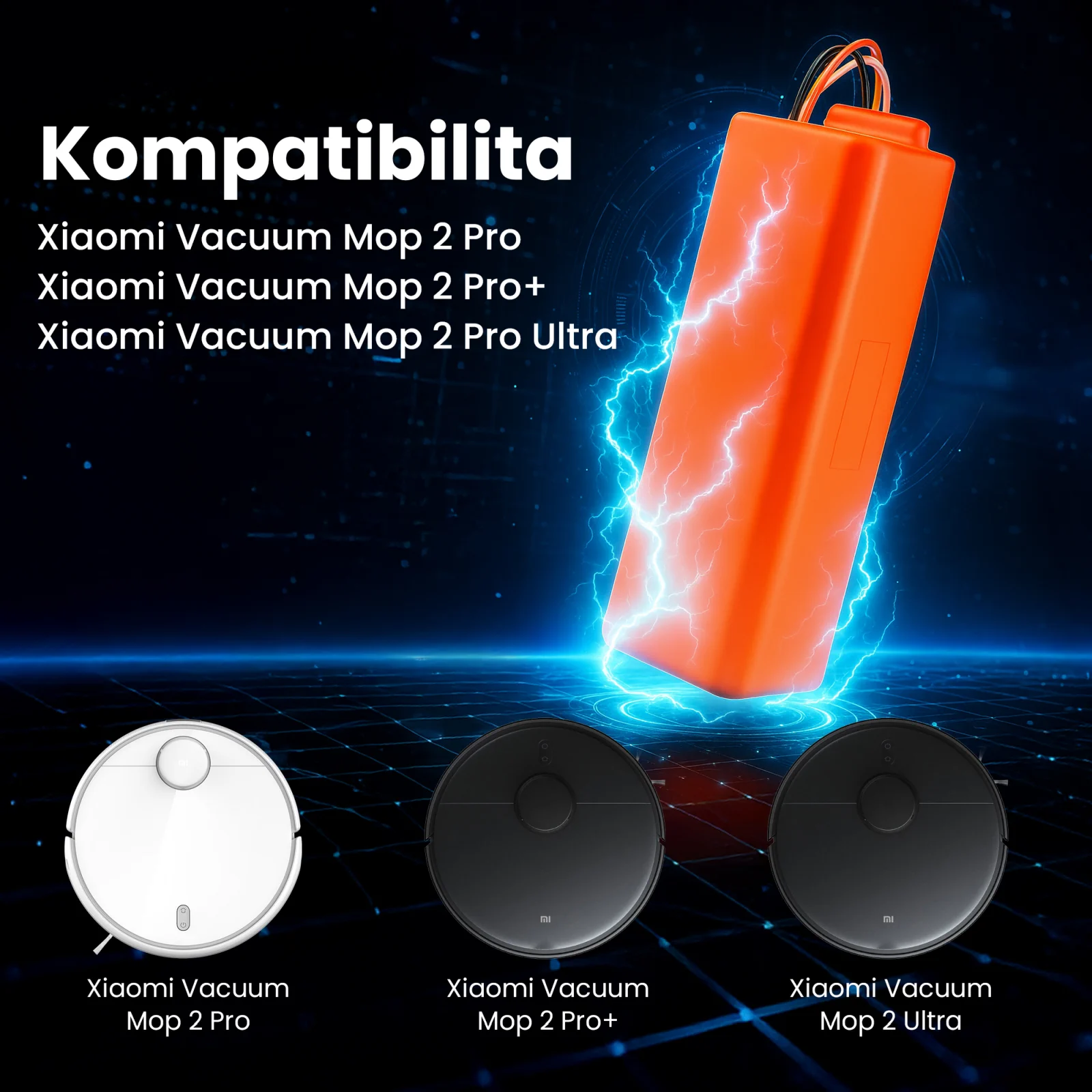 n&aacute;hradn&iacute; baterie pro roboty mop pro a kompatibiln&iacute; &uacute;klidov&eacute; roboty
