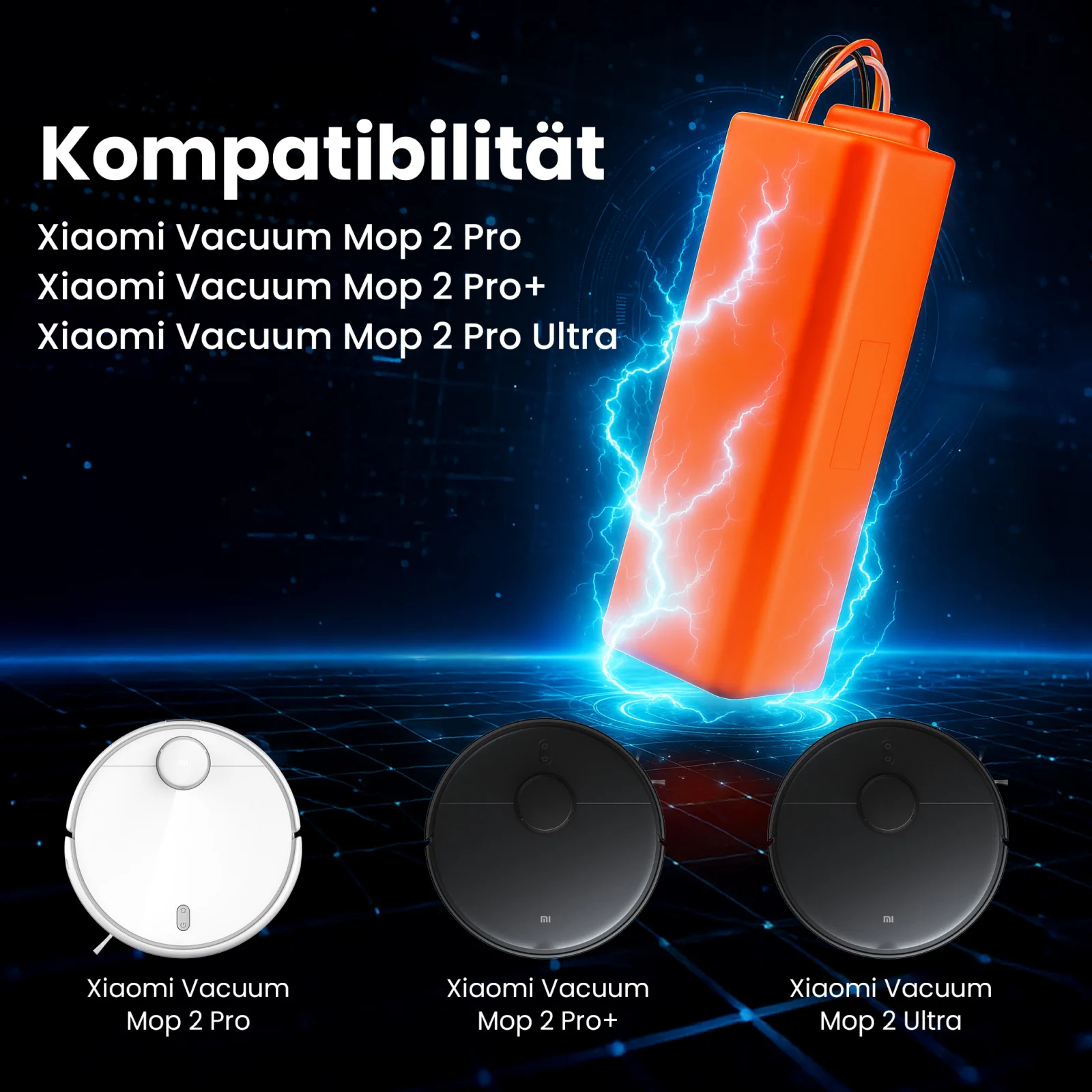 ersatzakku f&uuml;r mop pro roboter und kompatible reinigungsroboter