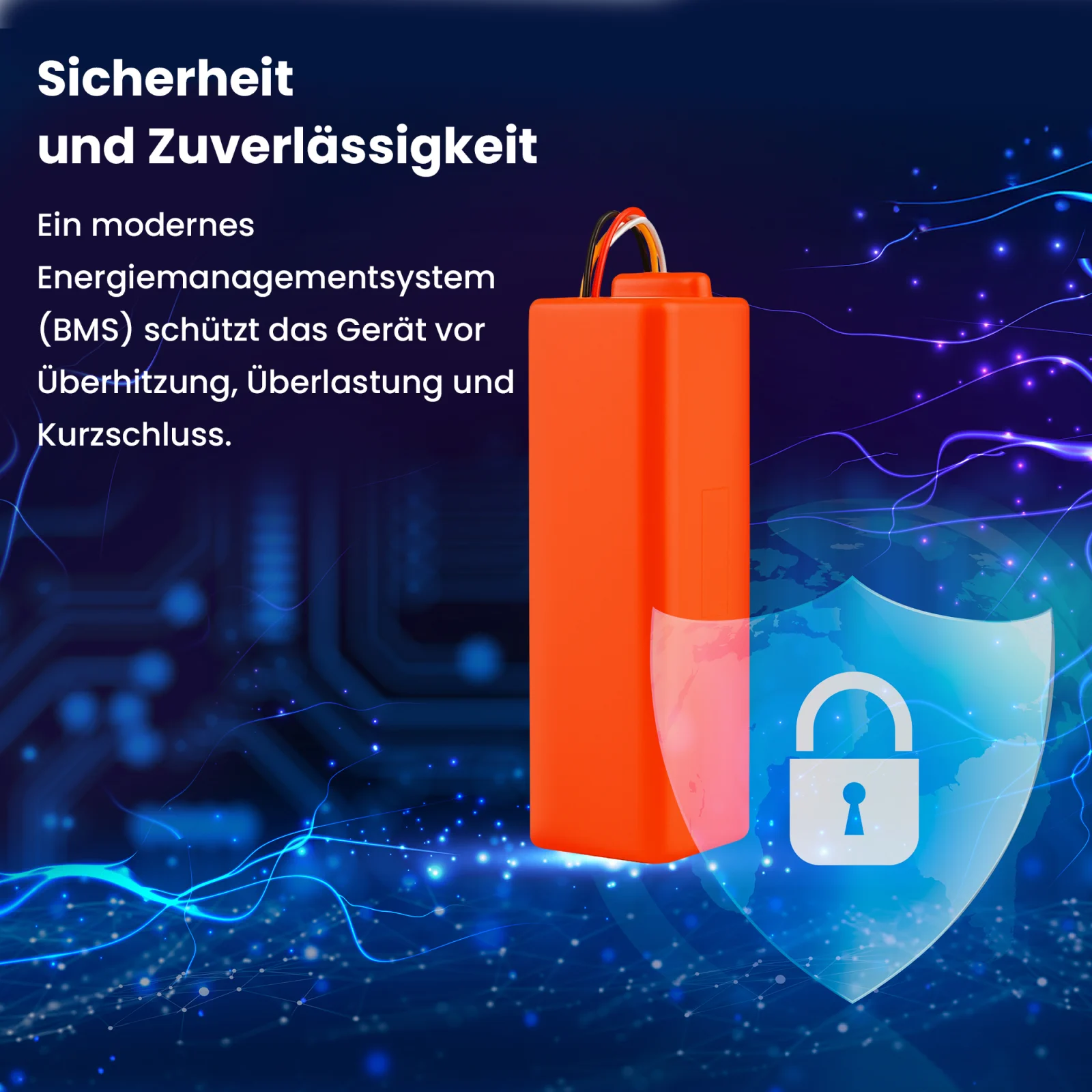 Visualisierung der Batterie des mop pro Roboters und des Schutzschildes